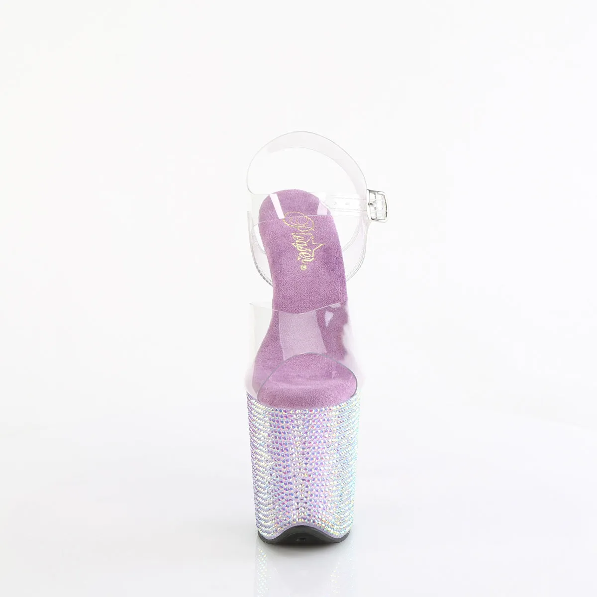 BEJEWELED-808RRS - Clear / Lavender Rhinestone Heels
