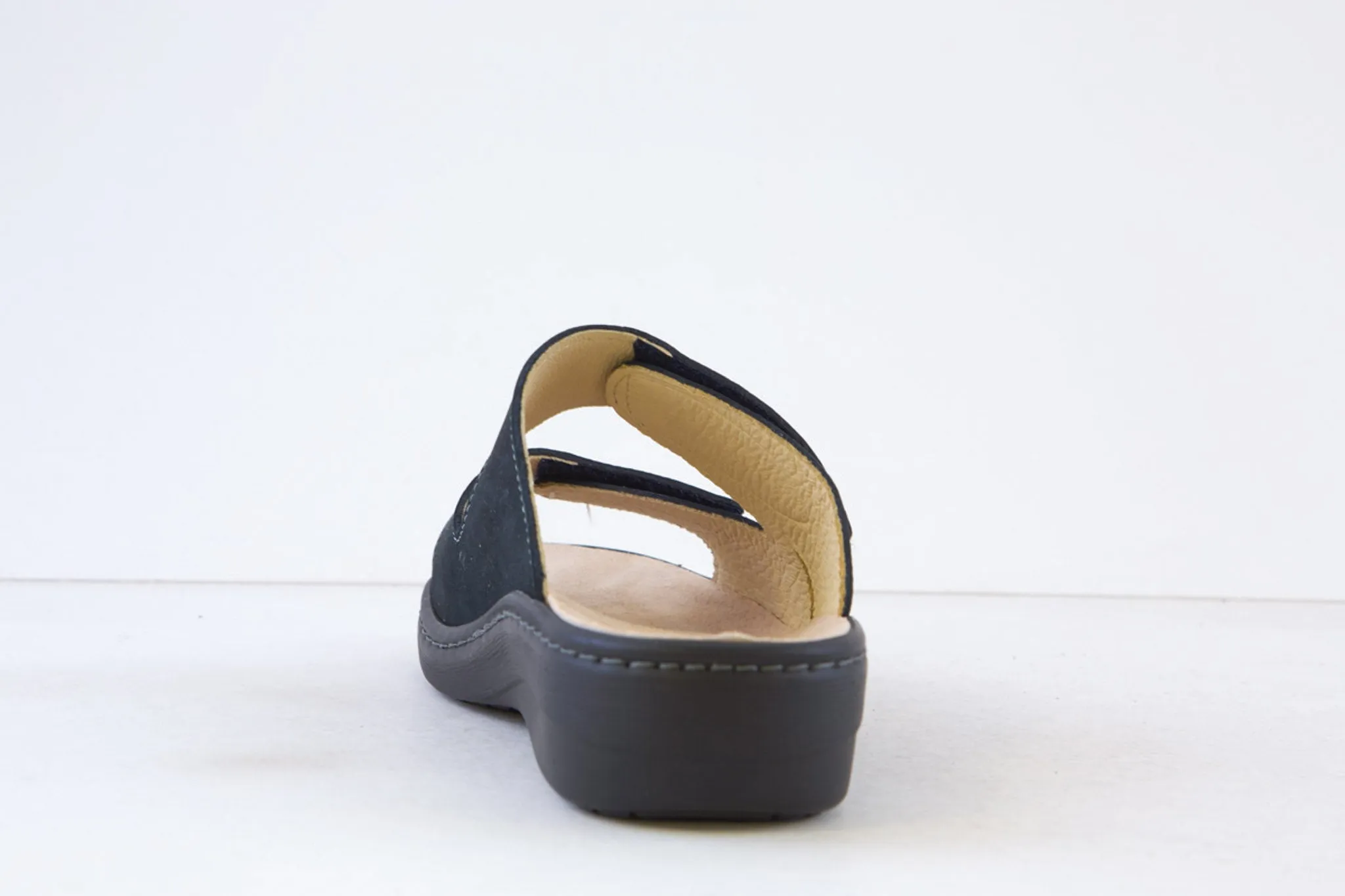 BELVIDA - 48.052 FLAT DOUBLE VELCRO MULE - NAVY