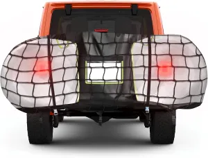 Bike Cover for Transport on Rack Waterproof Tear Resistant Outdoor Bicycle Cover for 1 Bike with 3 Elastic Straps and Reflective Strips, License Plate Window for Car, SUV, RV Travel