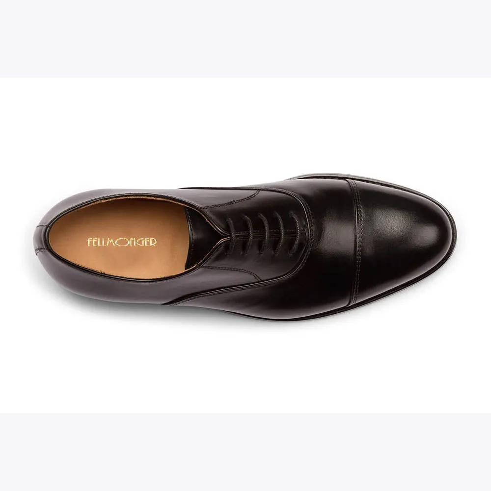 Black Classic Toecap Oxford With Stitch Detail