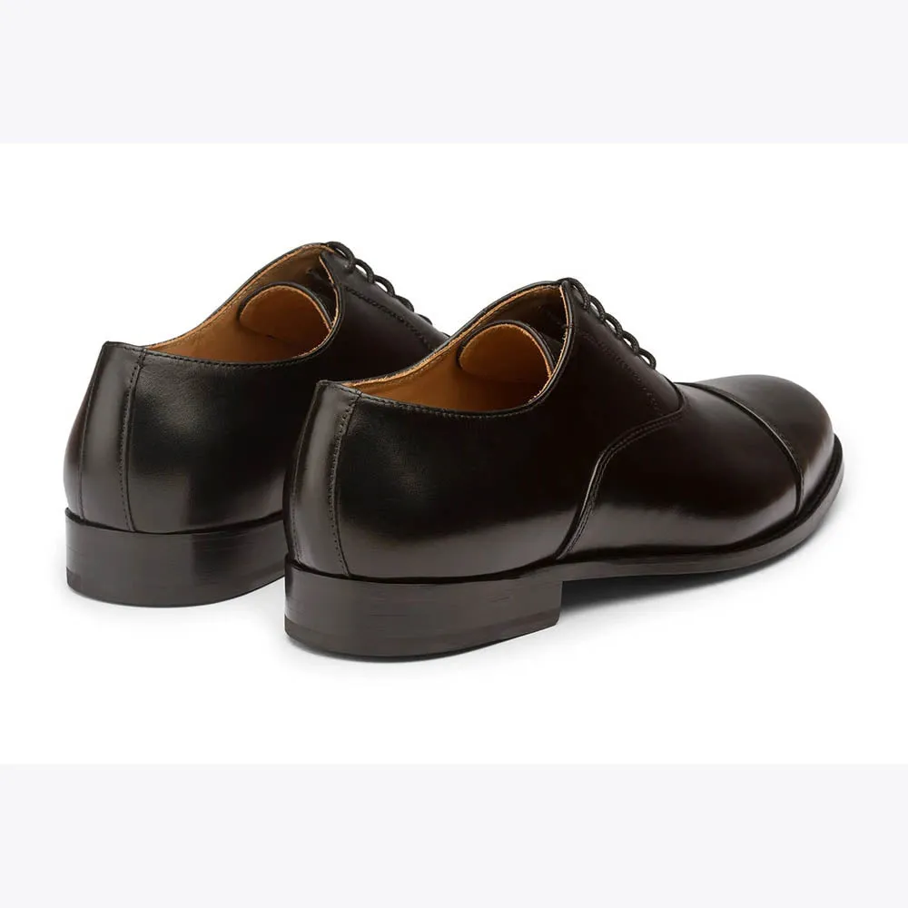 Black Classic Toecap Oxford With Stitch Detail