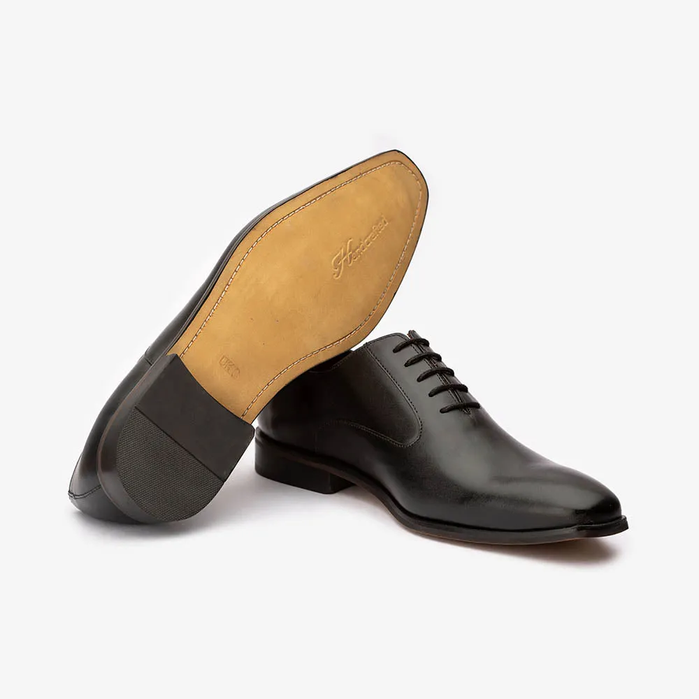Black Classic Wholecut Oxford with Stitch Detail