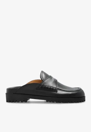 Bookish Leather Flat Slippers
