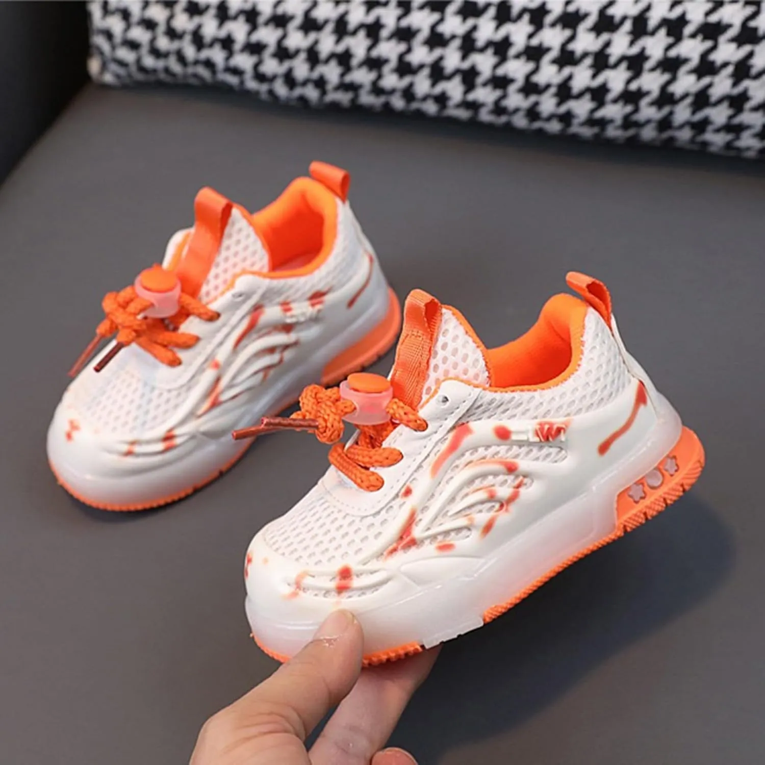 Boys Girls Sneakers Girls and Boys Spring Summer and Autumn Children's Mesh Breathable Small Breathable Running Shoes
