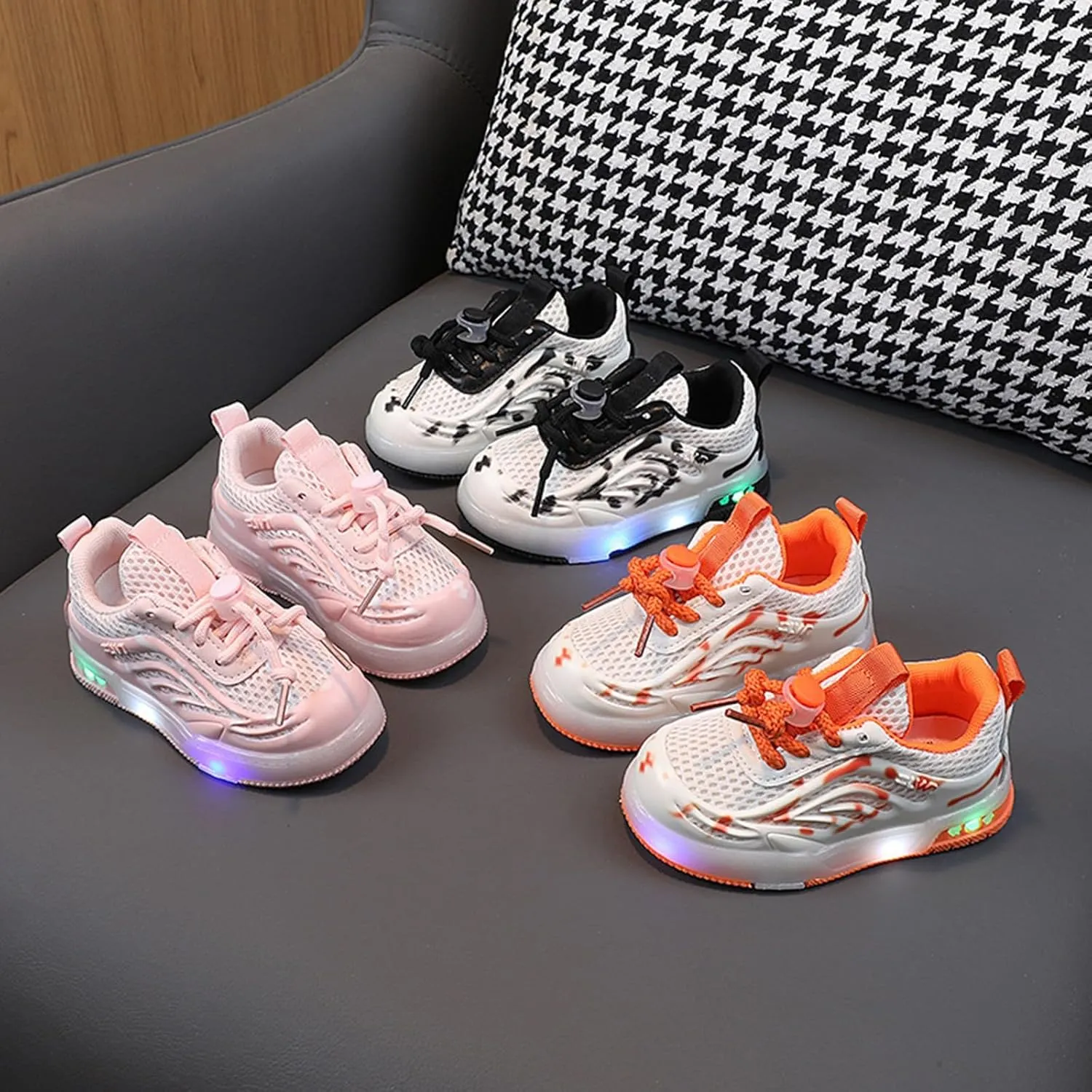 Boys Girls Sneakers Girls and Boys Spring Summer and Autumn Children's Mesh Breathable Small Breathable Running Shoes