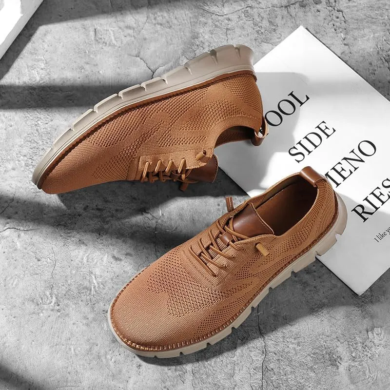 Breeze Shoes for Men Comfortable Oxfords Lace-Up Lightweight Casual Walking wearbreeze Urban Dress Shoes Breathable Upper