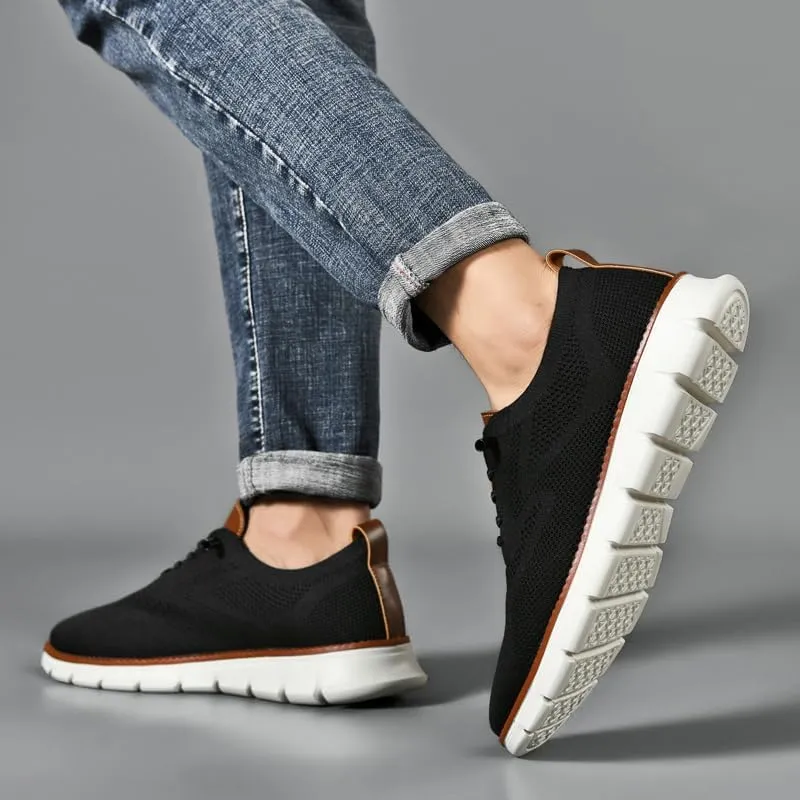 Breeze Shoes for Men Oxfords Lace Up Walking Comfortable Business Casual Shoes Wearbreeze Urban Mesh Dress Sneakers