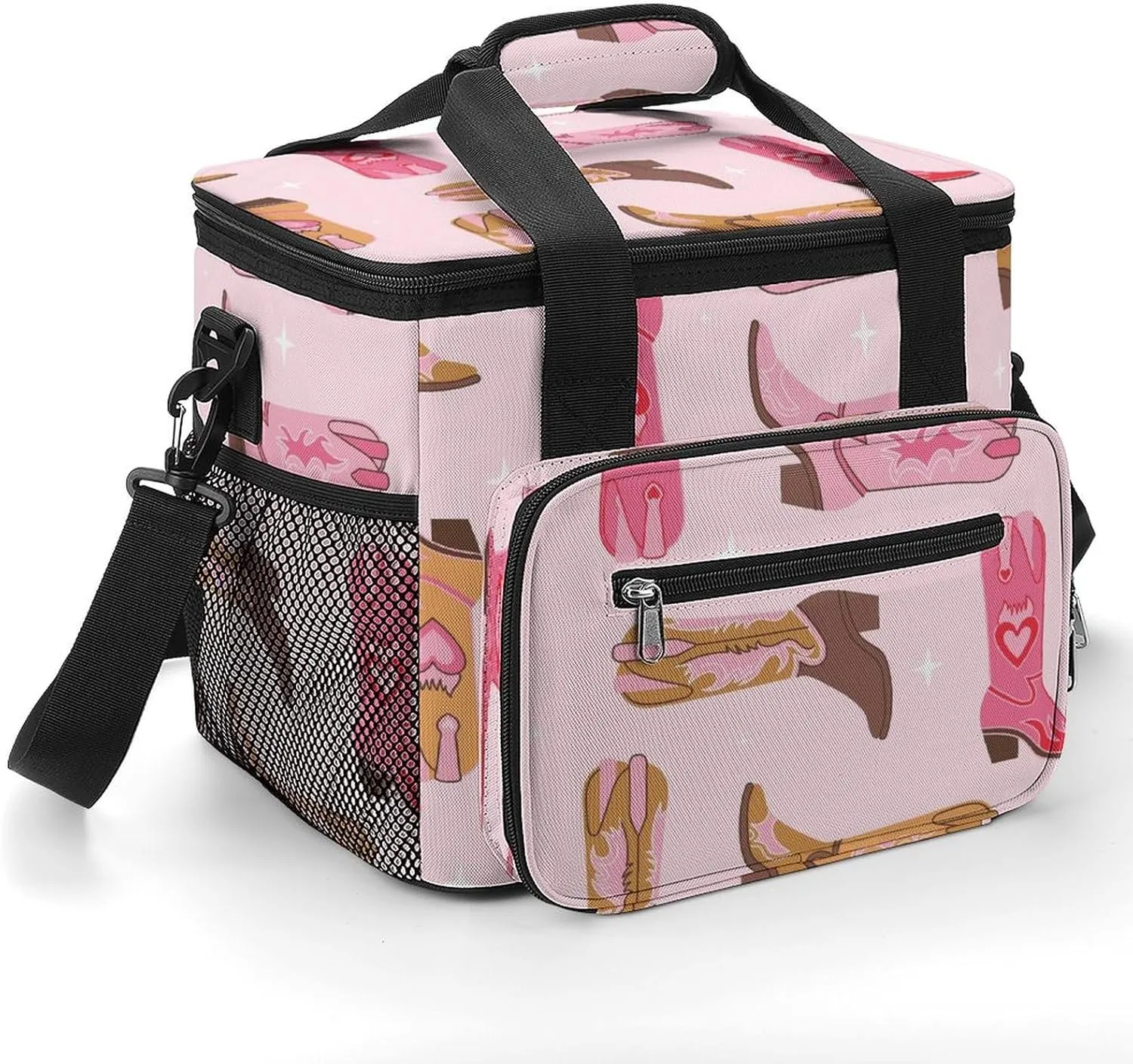 Bright Cowgirl Boots 22.5L Insulated Camping Coolers Bag Western Life Large Leakproof Ice Chest for Beach Travel Picnic