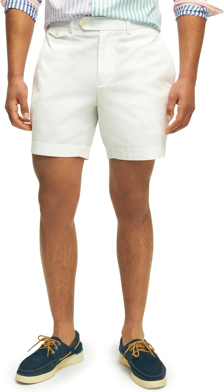 Brooks Brothers Men's Stretch Supima Cotton Poplin Chino 7 Inch Inseam Shorts