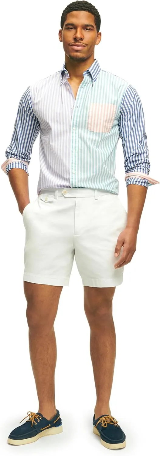 Brooks Brothers Men's Stretch Supima Cotton Poplin Chino 7 Inch Inseam Shorts