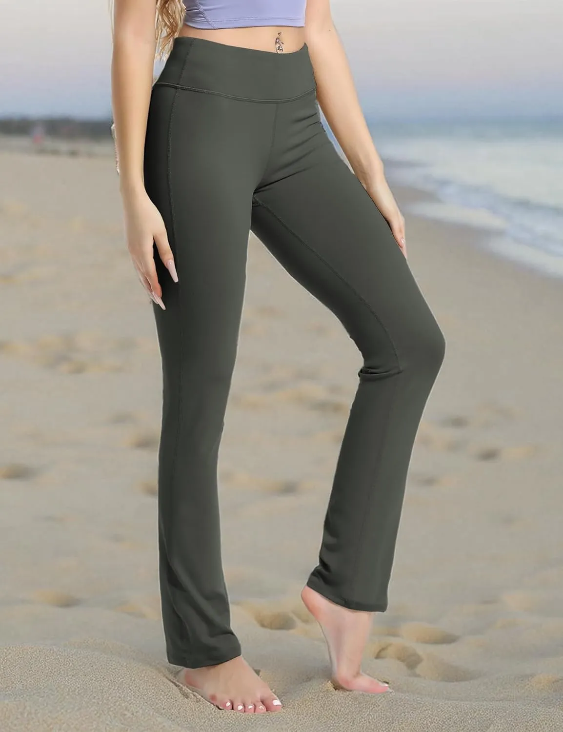 BUBBLELIME 29"/31"/33"/35"/37" Women's High Waist Straight Leg Yoga Pants Tummy Control Workout Pants with Pockets