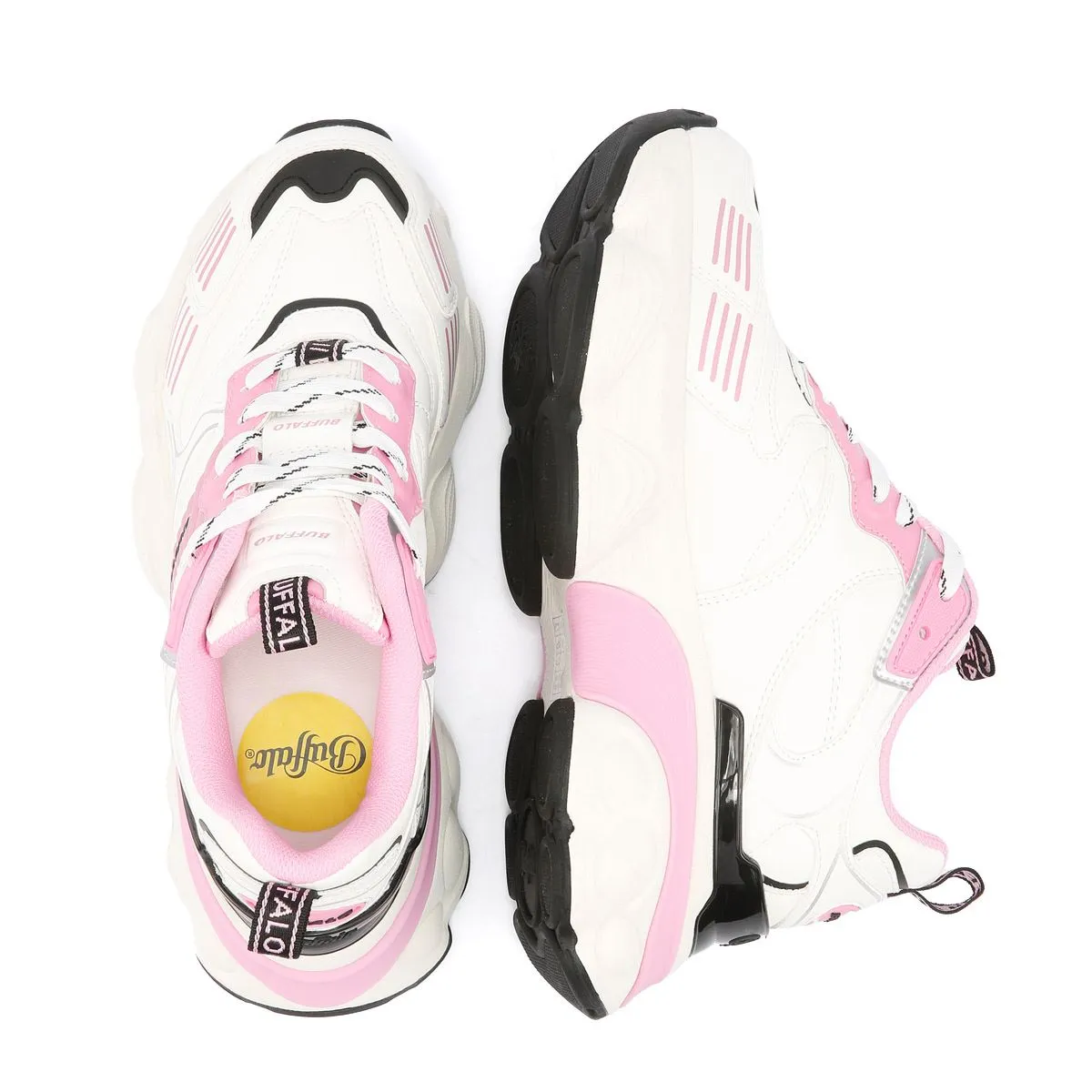 Buffalo Truck Women's White/Pink Trainers