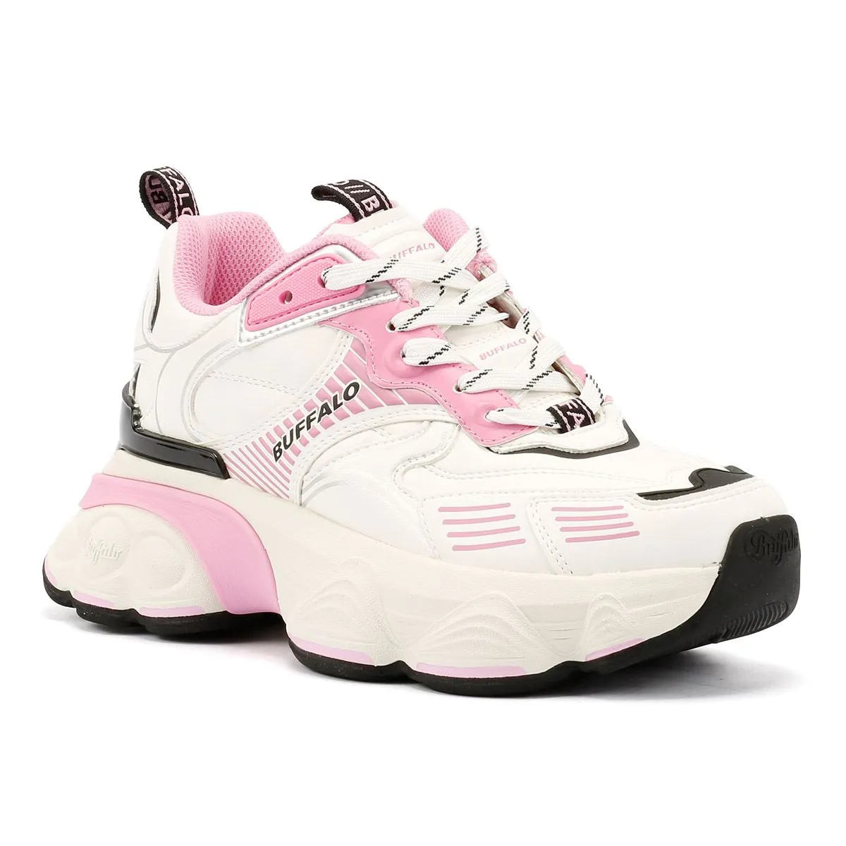 Buffalo Truck Women's White/Pink Trainers