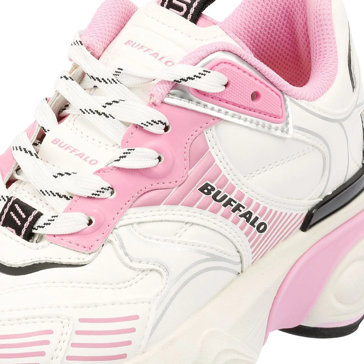 Buffalo Truck Women's White/Pink Trainers