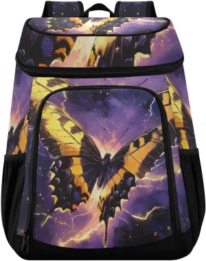 Butterfly Yellow Butterflies J Cooler Backpack Cooler Insulated Leak Proof Lunch Backpack 36 Cans Waterproof Soft for Men Women Picnic Hiking Camping Beach