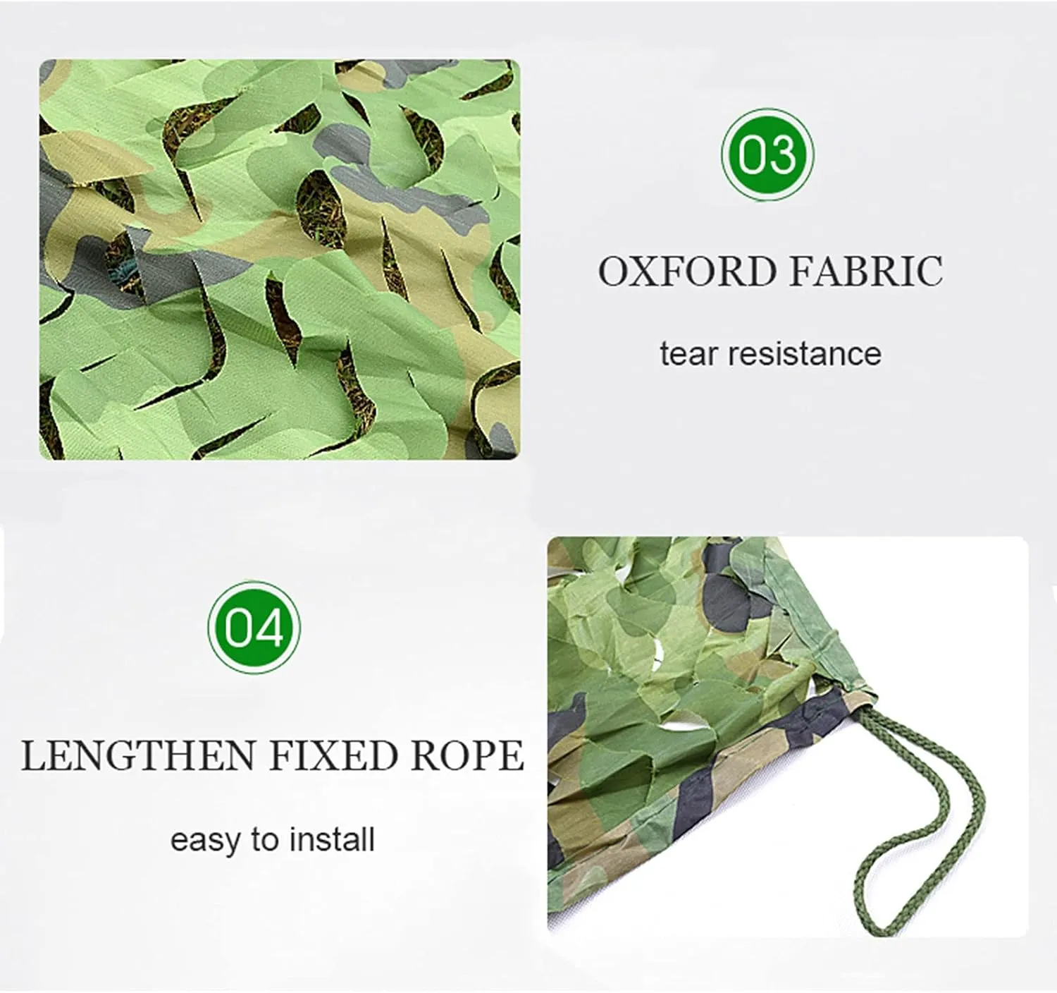 Camo Shade Net, 1.5/2/4/6/8m Sunscreen Mesh, Military Reinforced Camouflage Netting, for Outdoor Hunting, Tent Hiding, Car Cover, Various Sizes,4x5m(13 * 16.4ft)