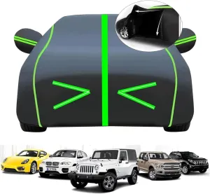 Car Cover Waterproof for DeTomaso Deauville (488,6 x 187,8 x 136,8cm),Four Seasons,Sun Protection,Bird droppings,Water Resistant,Cotton Lining,Side Zipper,Scratch Resistant