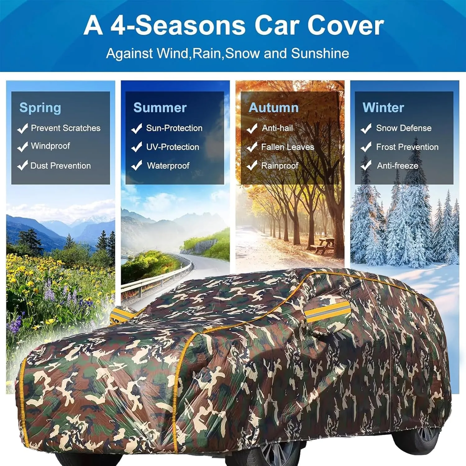 Car Covers for Mercedes B Sports Tourer (2015-2019) Car Cover Waterproof,Sun-Proof, UV-Proof, Wind-Proof and Rain-Proof Outdoor Car Cover with Side Zippers and Reflective Strips