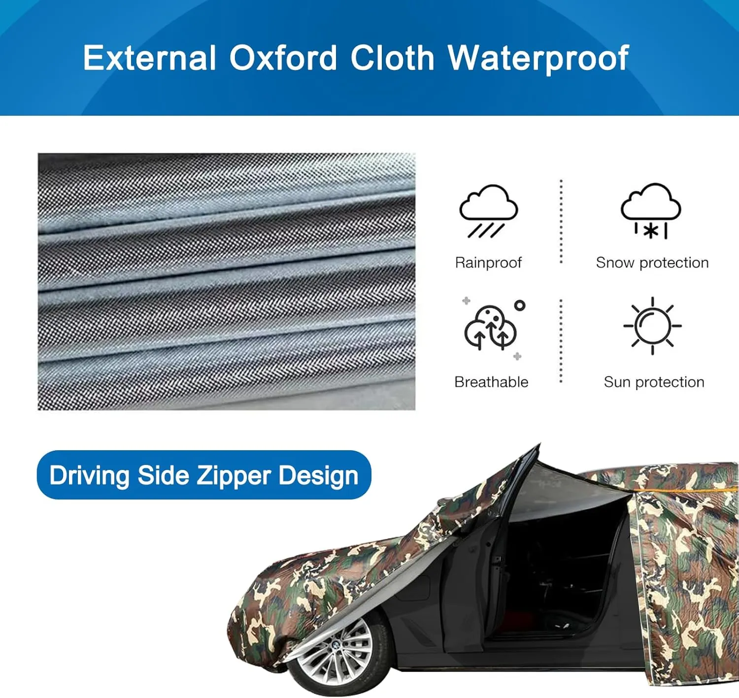 Car Covers for Mercedes B Sports Tourer (2015-2019) Car Cover Waterproof,Sun-Proof, UV-Proof, Wind-Proof and Rain-Proof Outdoor Car Cover with Side Zippers and Reflective Strips