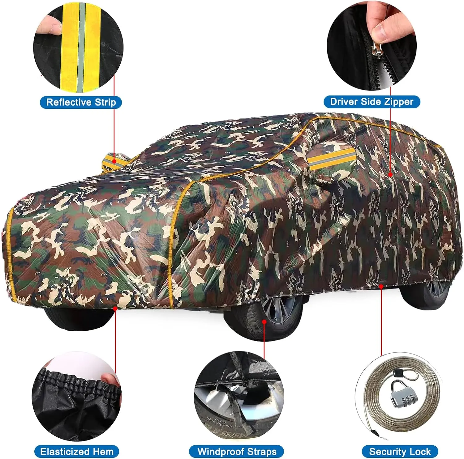 Car Covers for Mercedes B Sports Tourer (2015-2019) Car Cover Waterproof,Sun-Proof, UV-Proof, Wind-Proof and Rain-Proof Outdoor Car Cover with Side Zippers and Reflective Strips