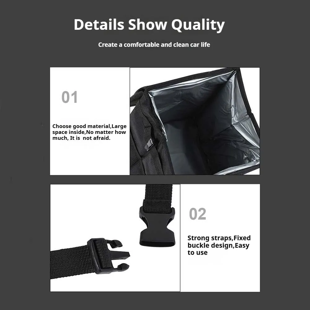 Car Garbage Can for Chevrolet Suburban/GMC Yukon XL 2021 2022 2023 2024,Leak-Proof Waterproof Foldable Bin Hanging Car Trash Bag with Lid Organizer All Seasons,XL