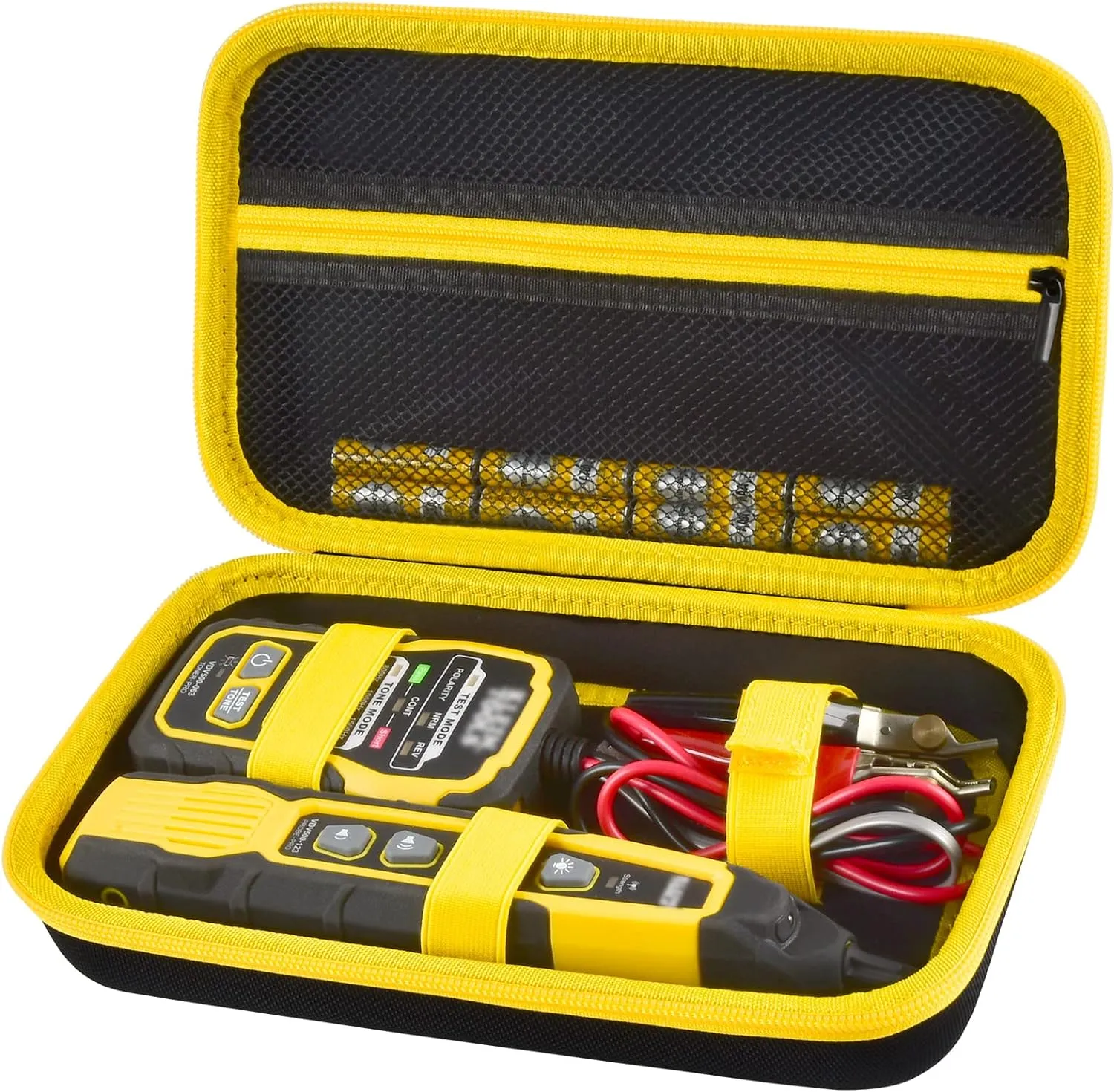 Case for Klein Tools VDV500-705/VDV500-820/VDV500-063 Wire Tracer Tone Generator & Probe Kit Continuity Tester, Universal Storage Bag for Ethernet, Telephone, Speaker, Coax, Video, Cable Toner -Yellow