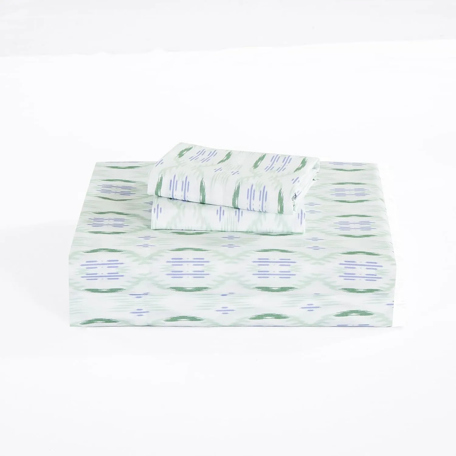 Chezmoi Collection Gregory 7-Piece Serene Lodge Bed in a Bag King Comforter Set - Green Blue Cactus Succulent Plant Printed Microfiber Bedding Set