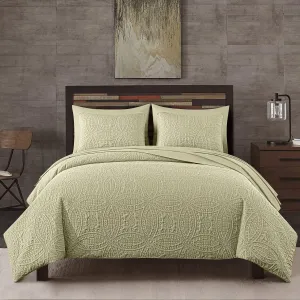 Chezmoi Collection Liam Tan Queen Size Bed in a Bag Comforter Set - 7 Pieces Coin Pattern Lightweight Comforter with Bed Sheets, Pillowcases & Shams Bedding Set for All Seasons
