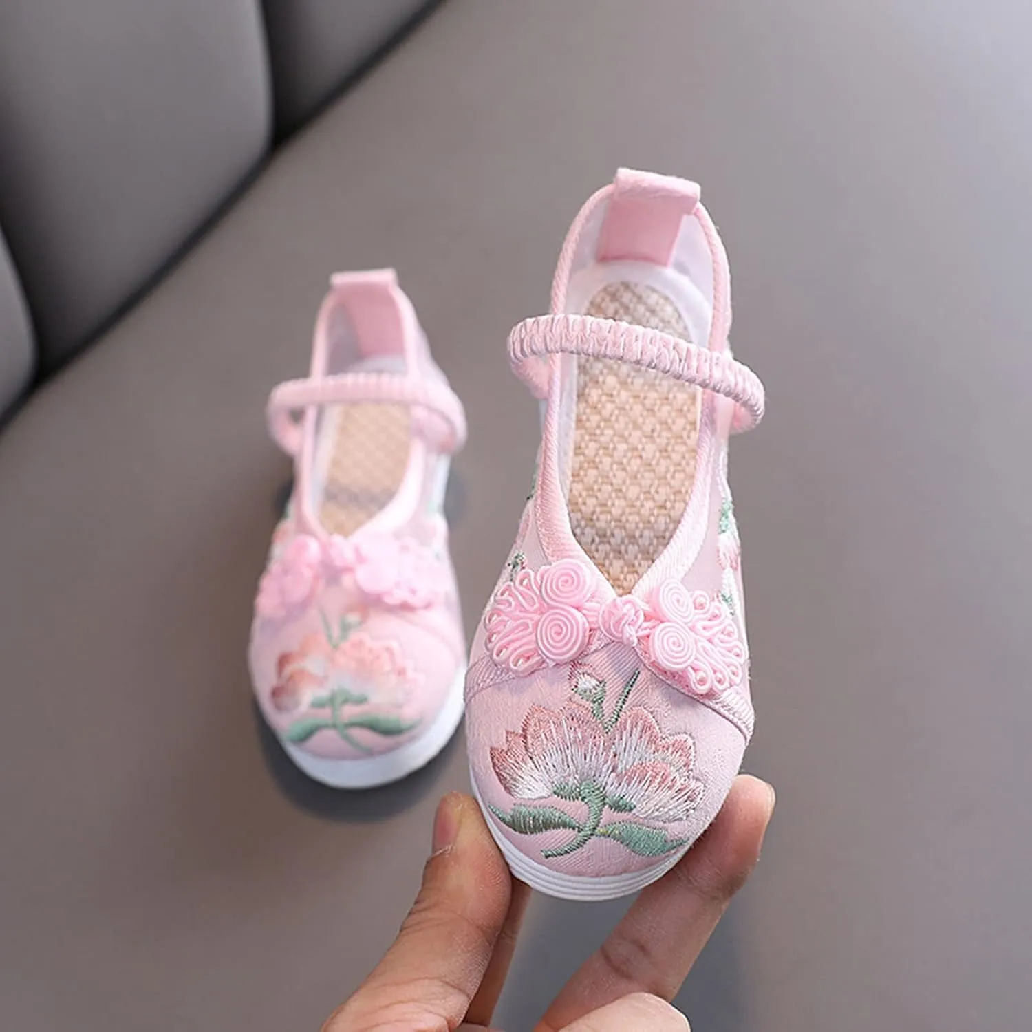 Chinese Traditional Embroidered Costume Shoes Girls Ancient Round Toe Floral Flat𝘀 Fairy Cheongsam Dress Up Shoes