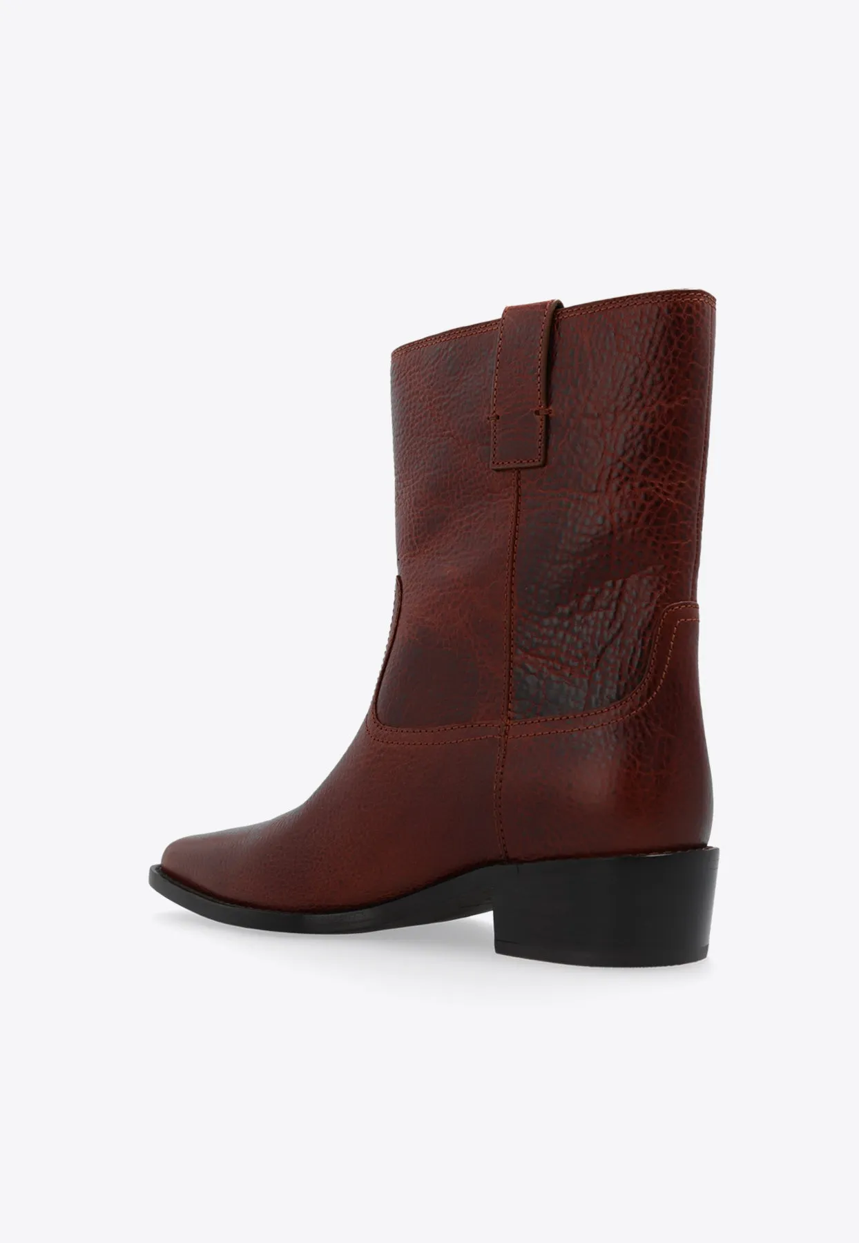 City Western Leather Ankle Boots
