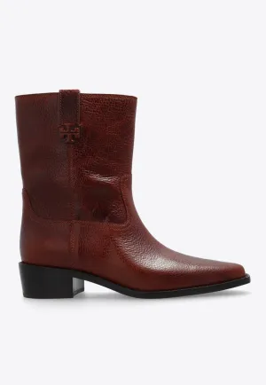 City Western Leather Ankle Boots