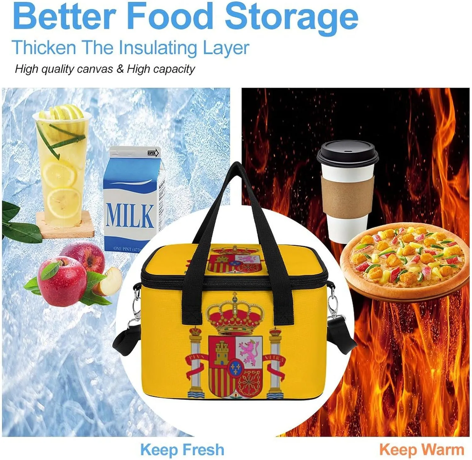 Collapsible Cooler Bag Camping Cooler Tote Lunch Cooler Insulated Waterproof Lunch Box for Picnic Beach Travel