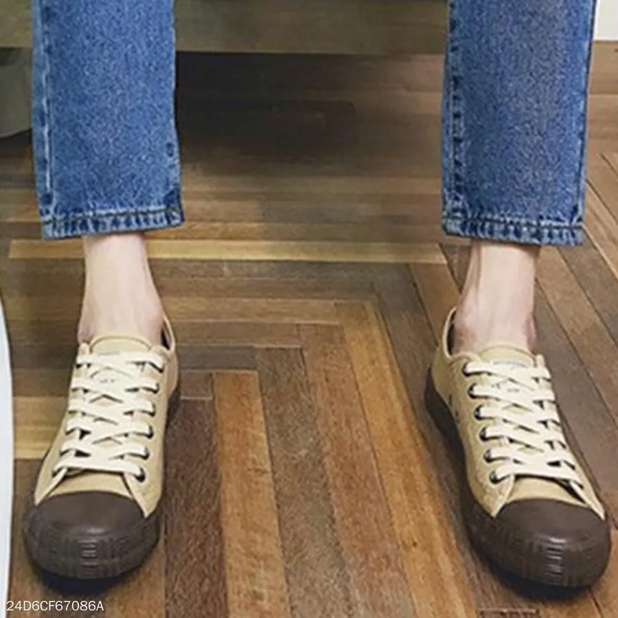 Color Block  Flat  Criss Cross  Round Toe  Casual Sneakers