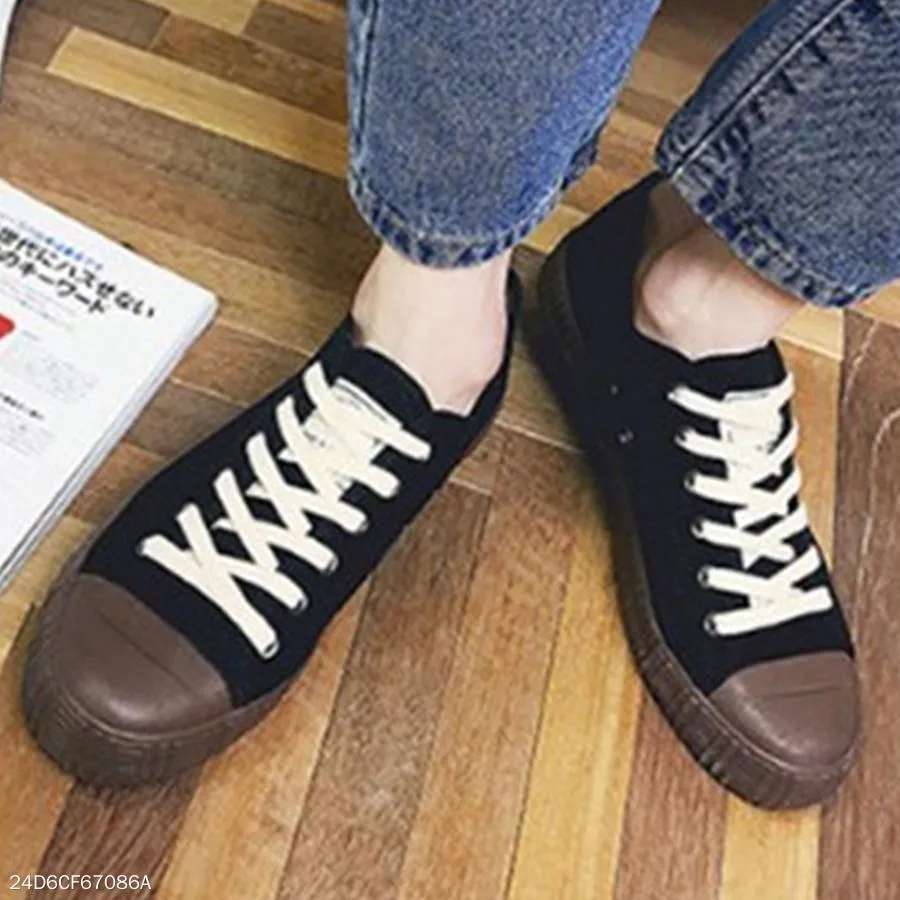 Color Block  Flat  Criss Cross  Round Toe  Casual Sneakers