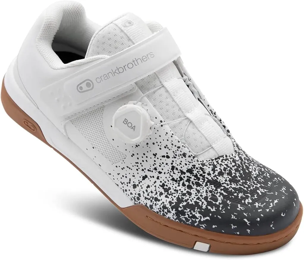 Crankbrothers Stamp BOA Splatter Mens MTB Mountain Bike Shoes White/Black 13 USA