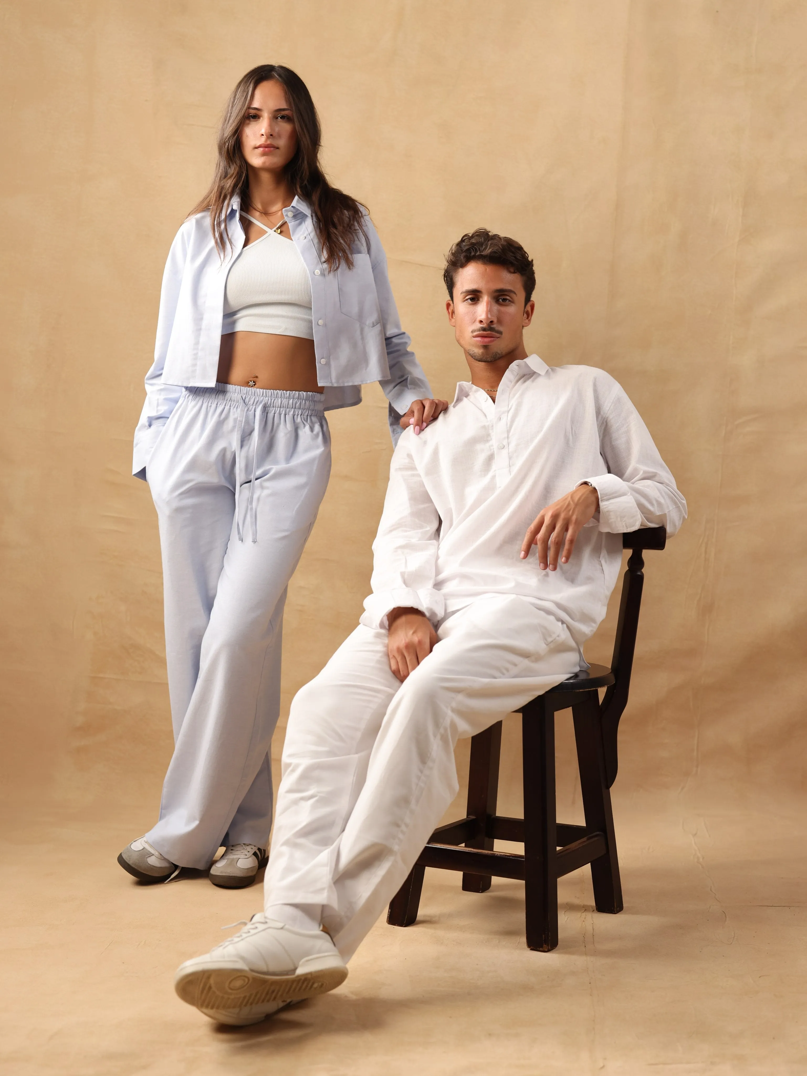 CROPPED SHIRT - BLUE