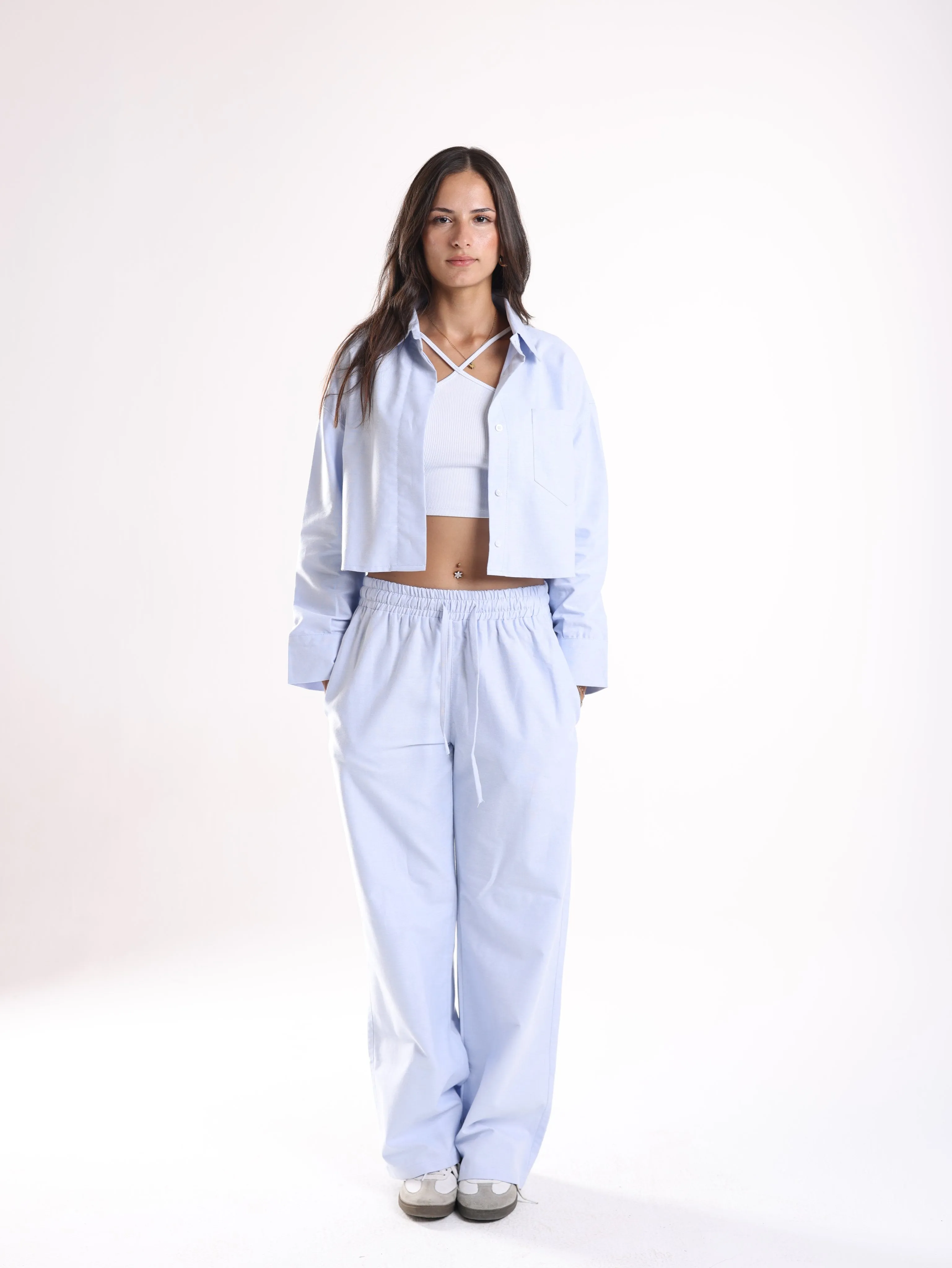 CROPPED SHIRT - BLUE