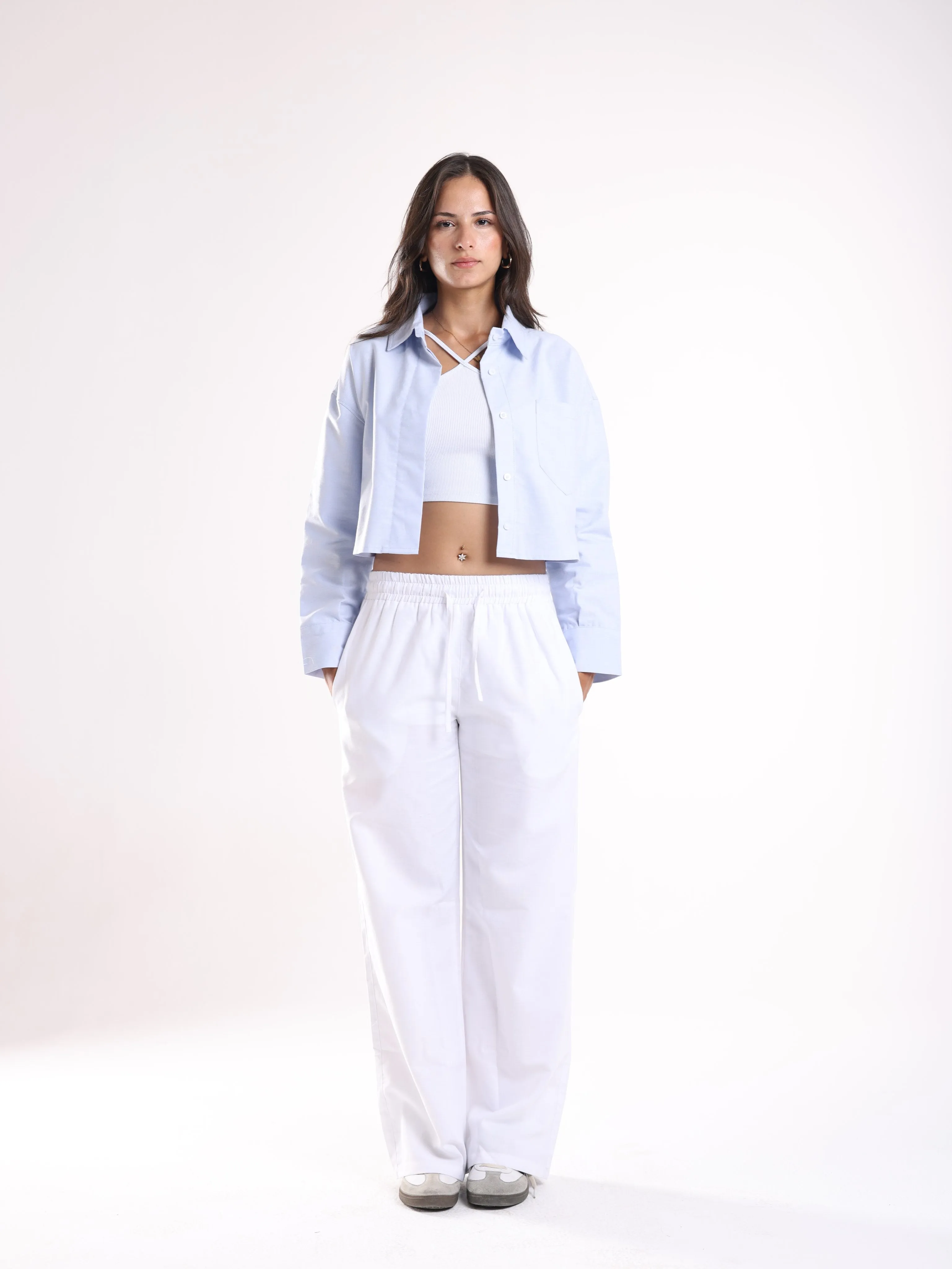 CROPPED SHIRT - BLUE