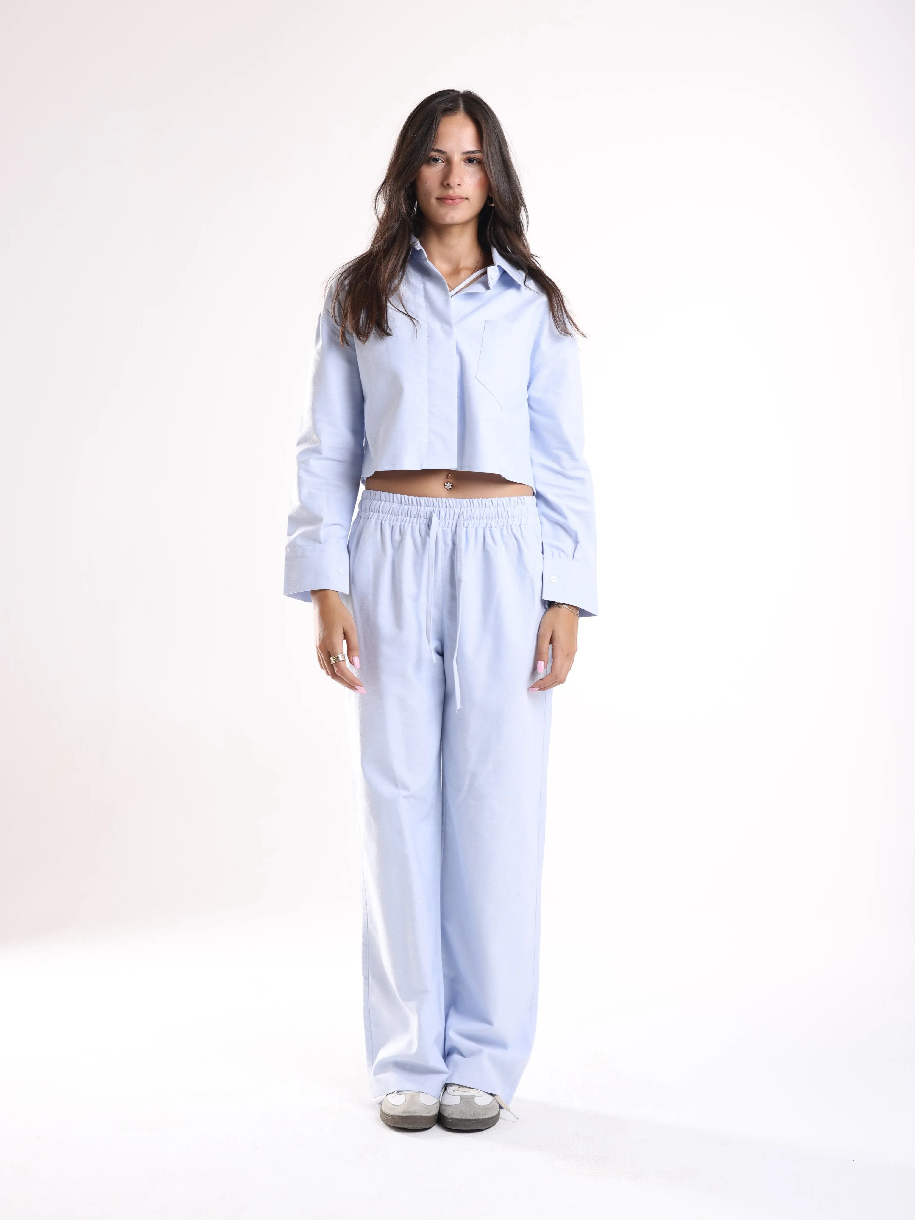 CROPPED SHIRT - BLUE