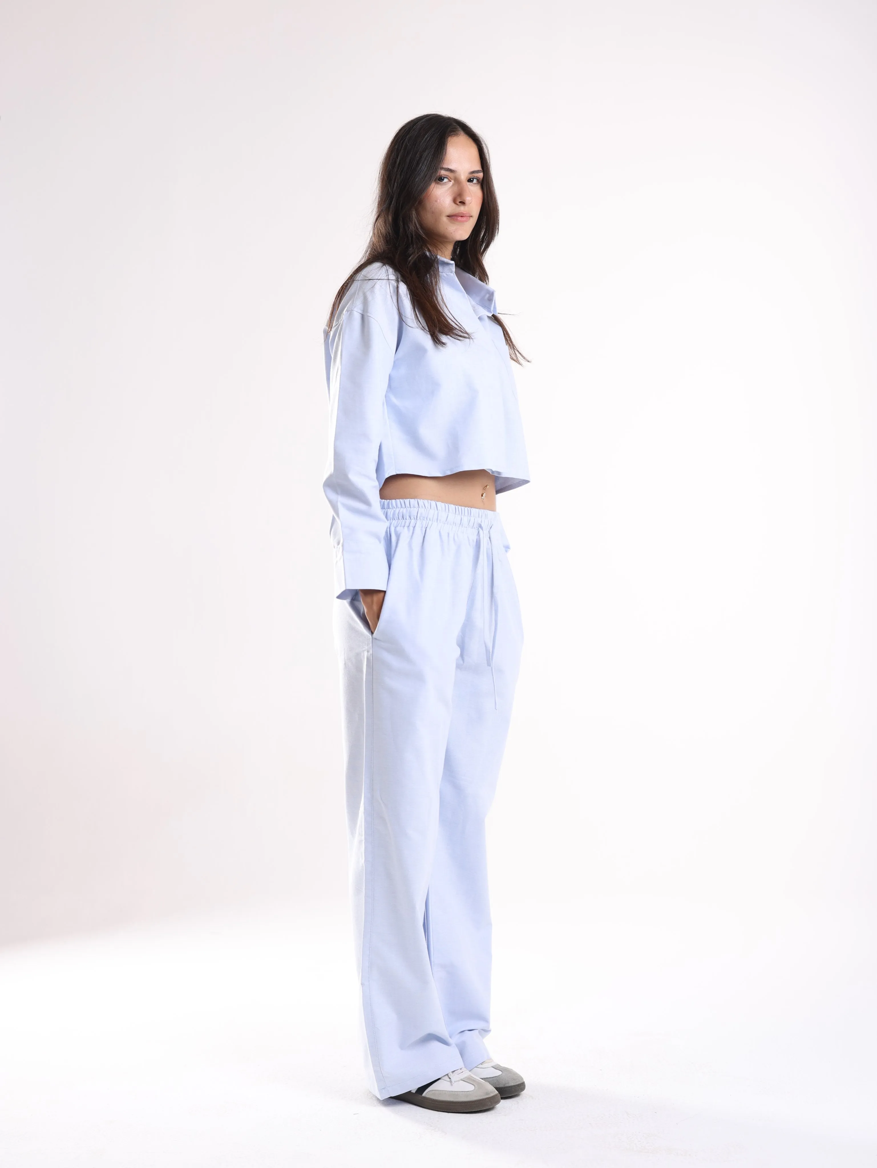 CROPPED SHIRT - BLUE