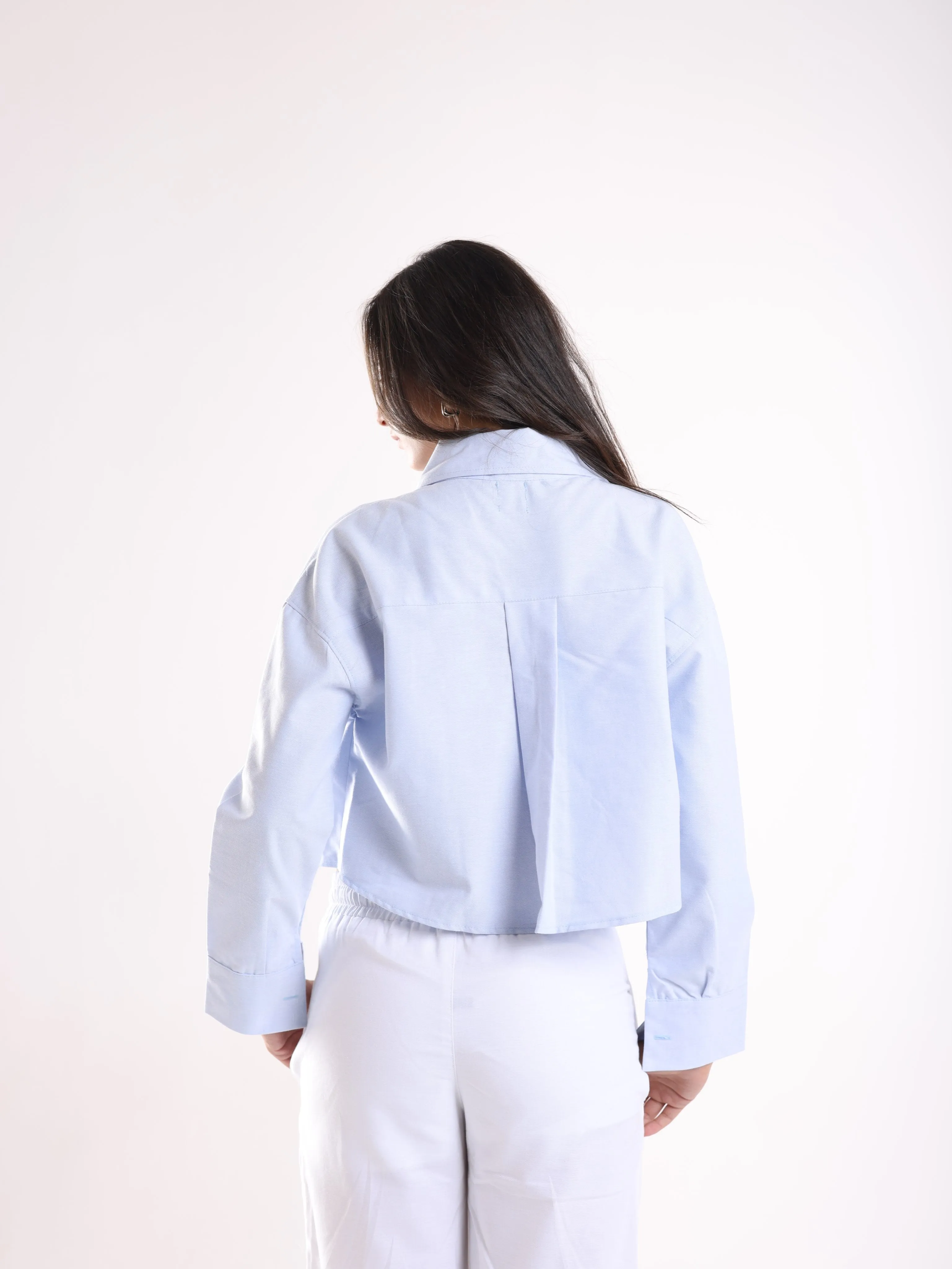 CROPPED SHIRT - BLUE