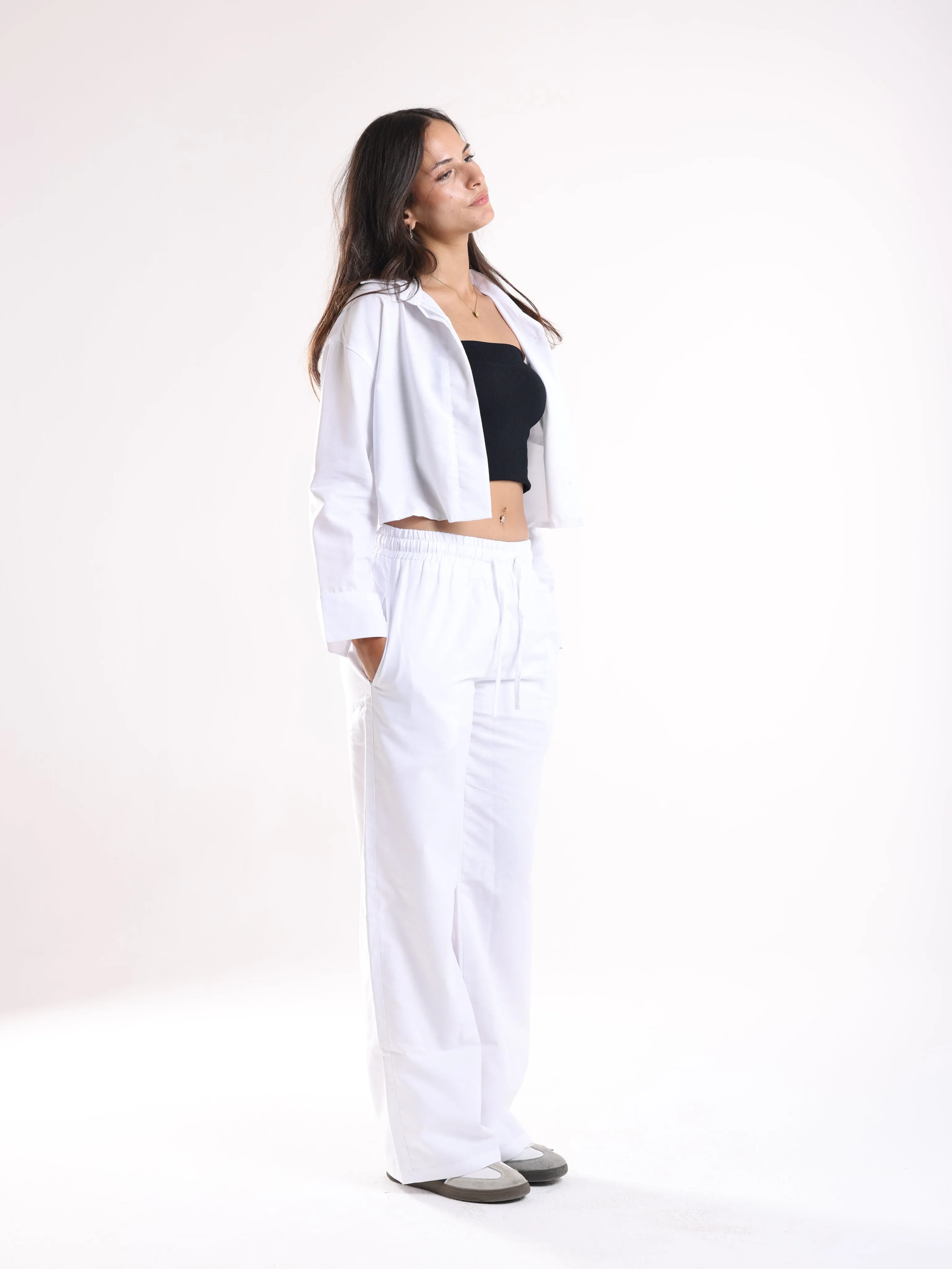 CROPPED SHIRT - WHITE