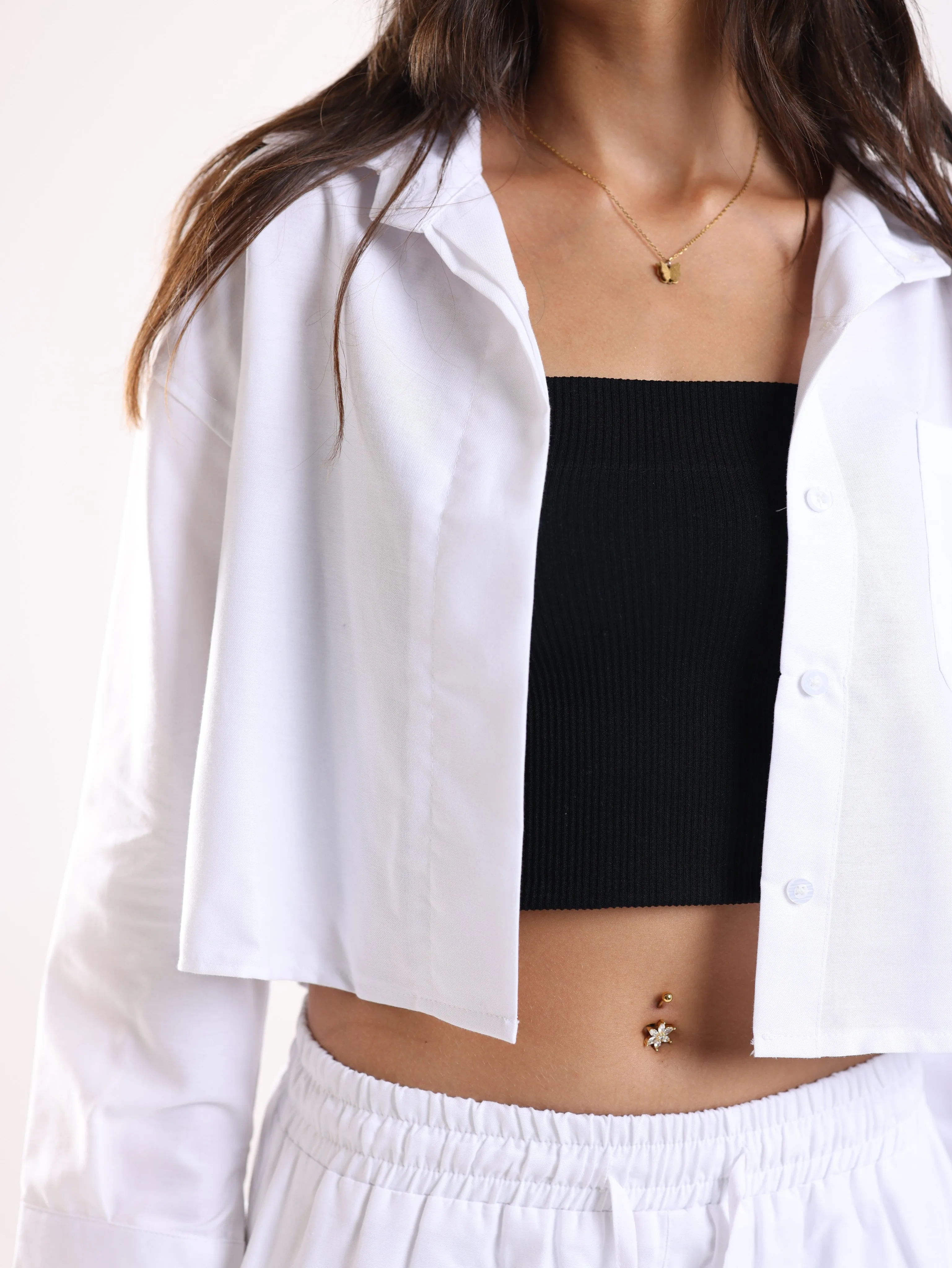 CROPPED SHIRT - WHITE