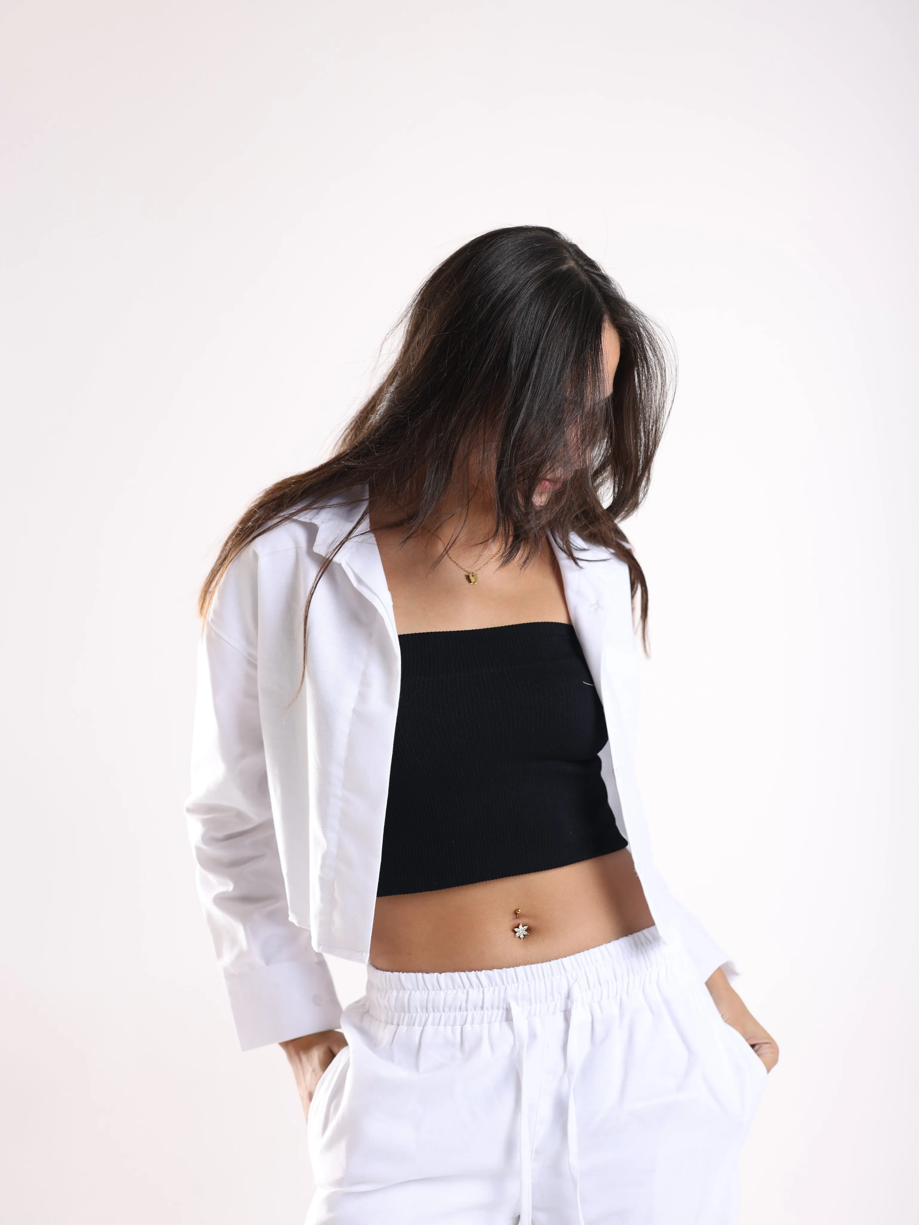 CROPPED SHIRT - WHITE