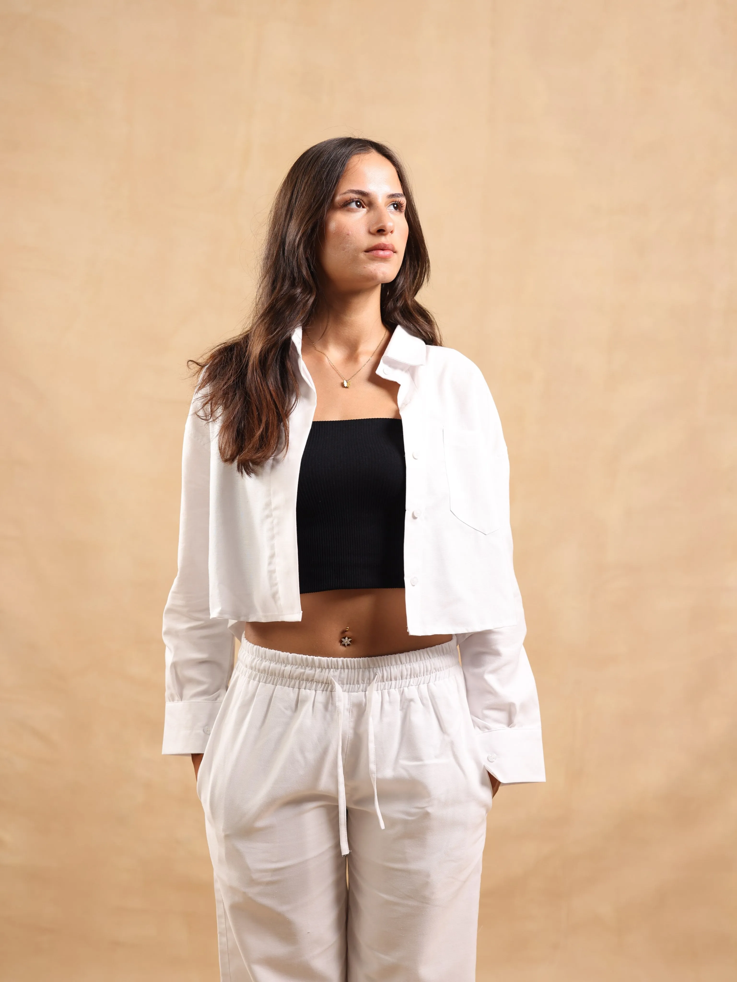 CROPPED SHIRT - WHITE