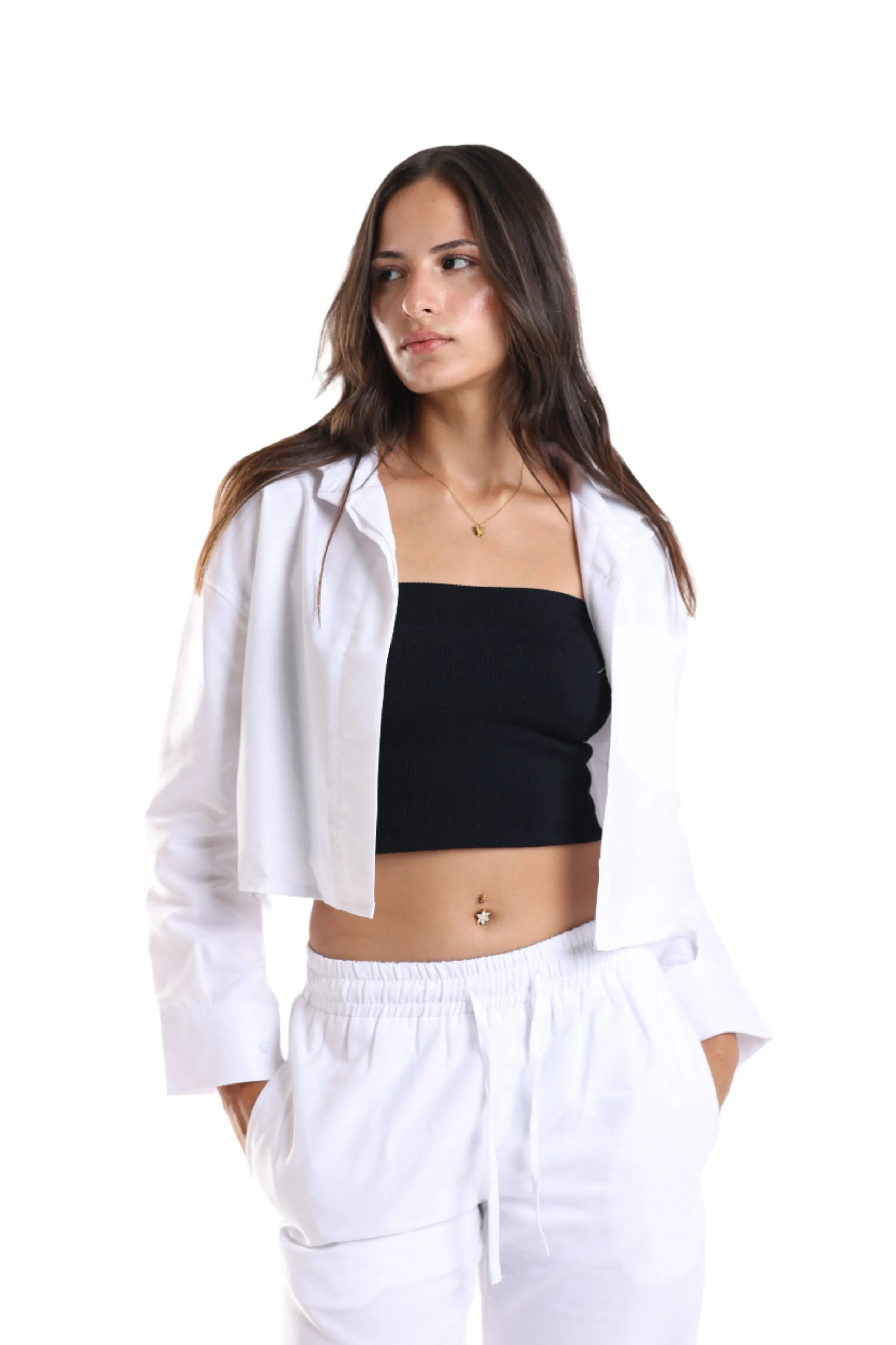CROPPED SHIRT - WHITE
