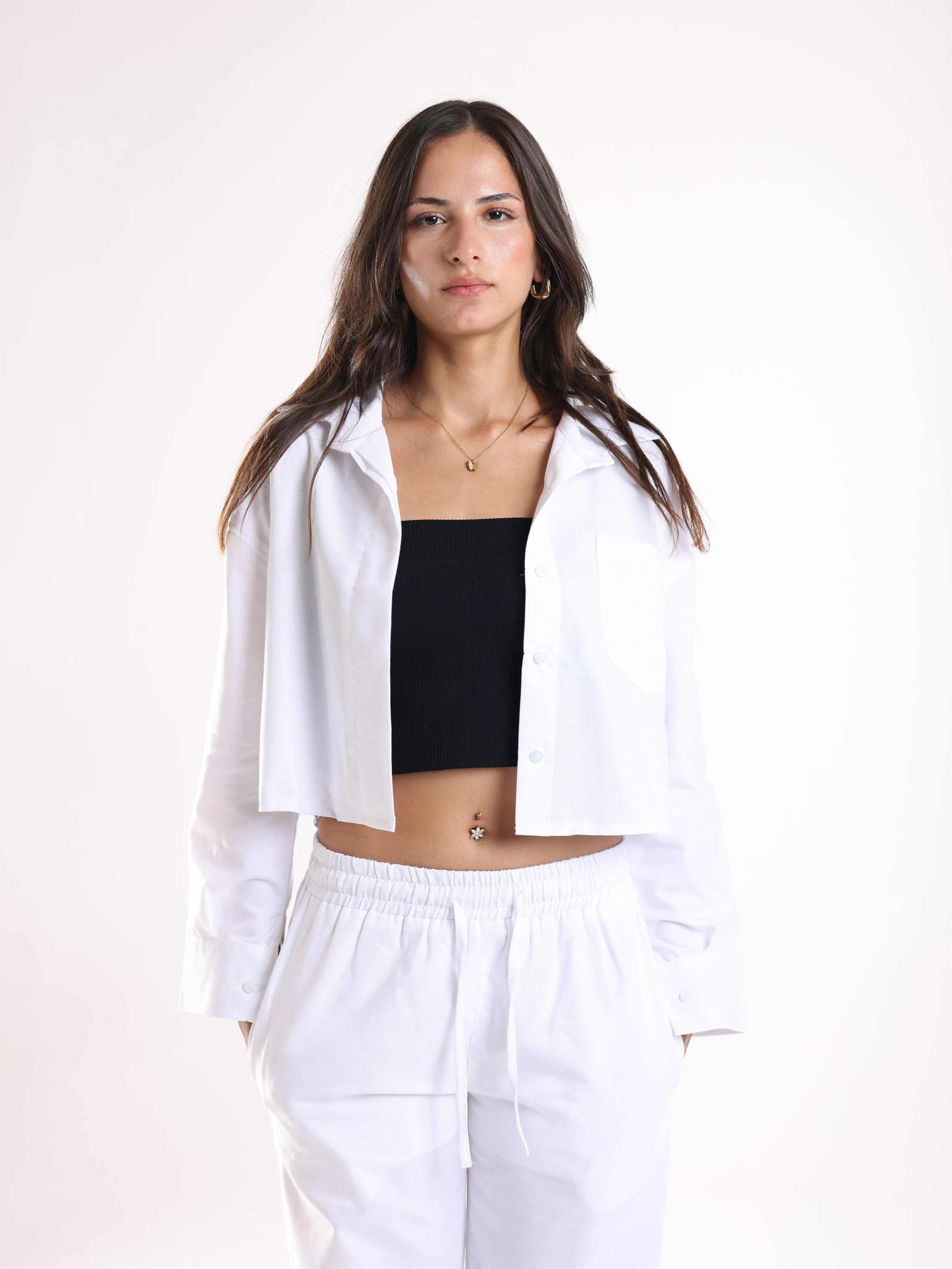 CROPPED SHIRT - WHITE