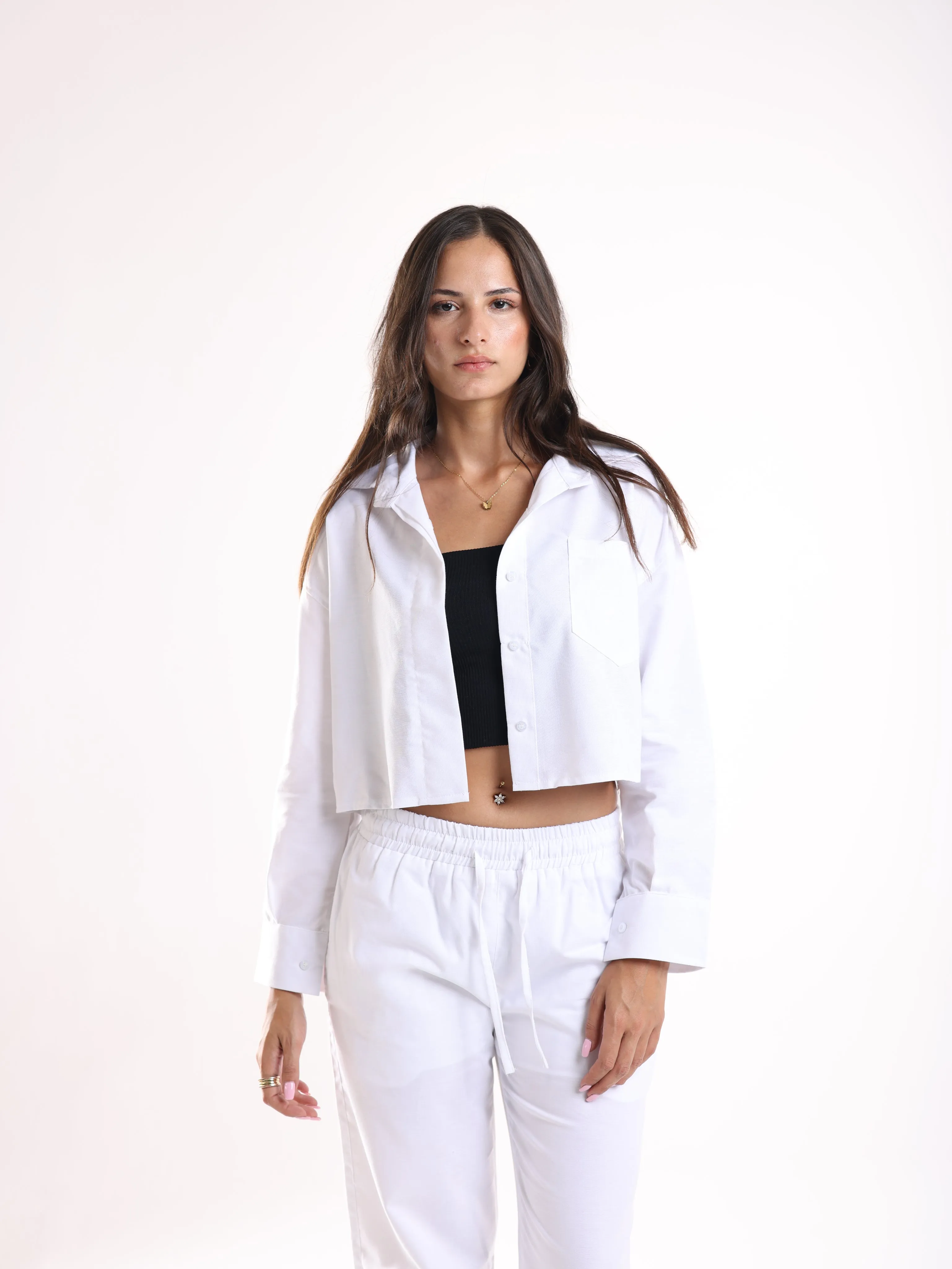 CROPPED SHIRT - WHITE