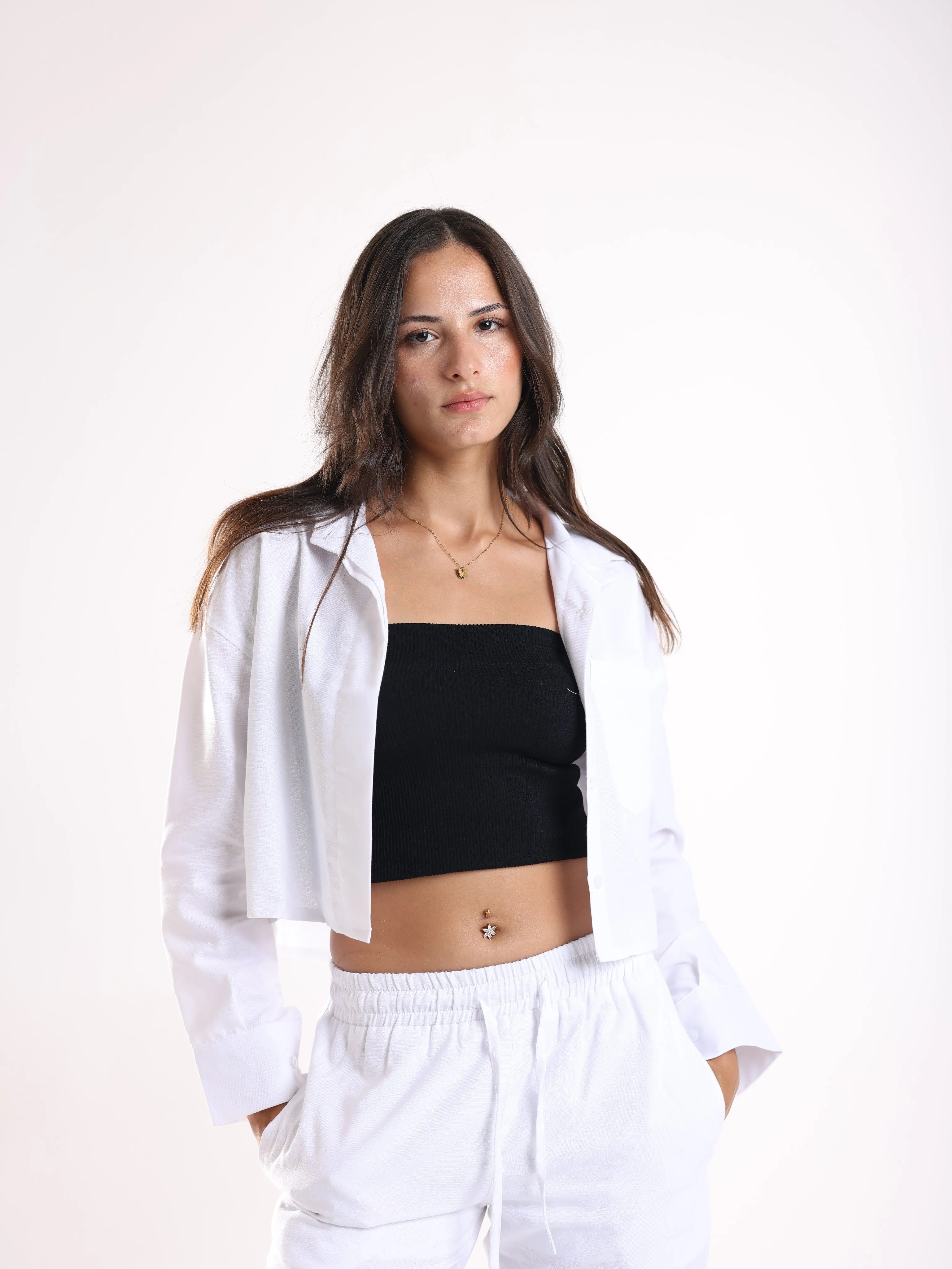 CROPPED SHIRT - WHITE
