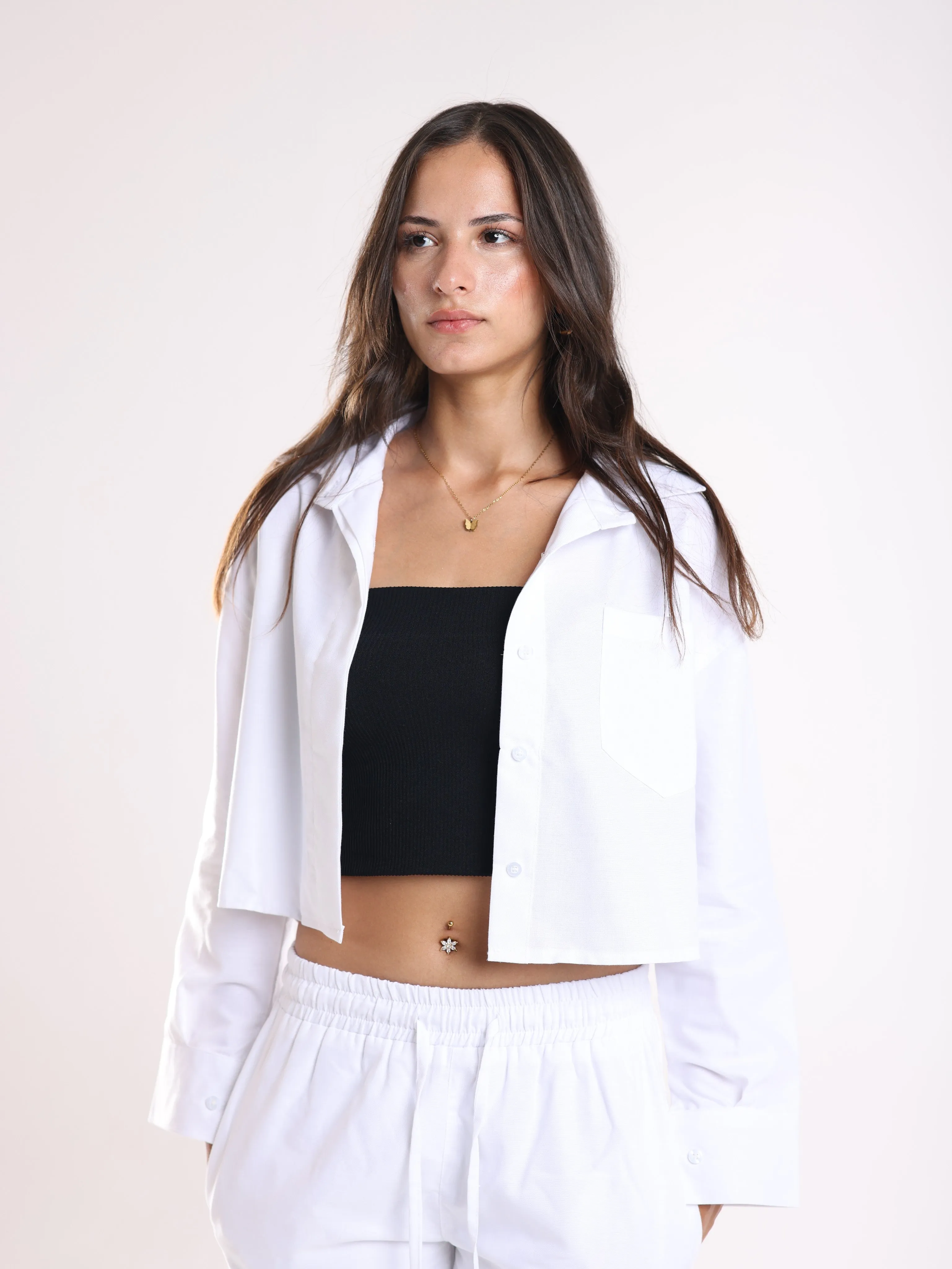 CROPPED SHIRT - WHITE